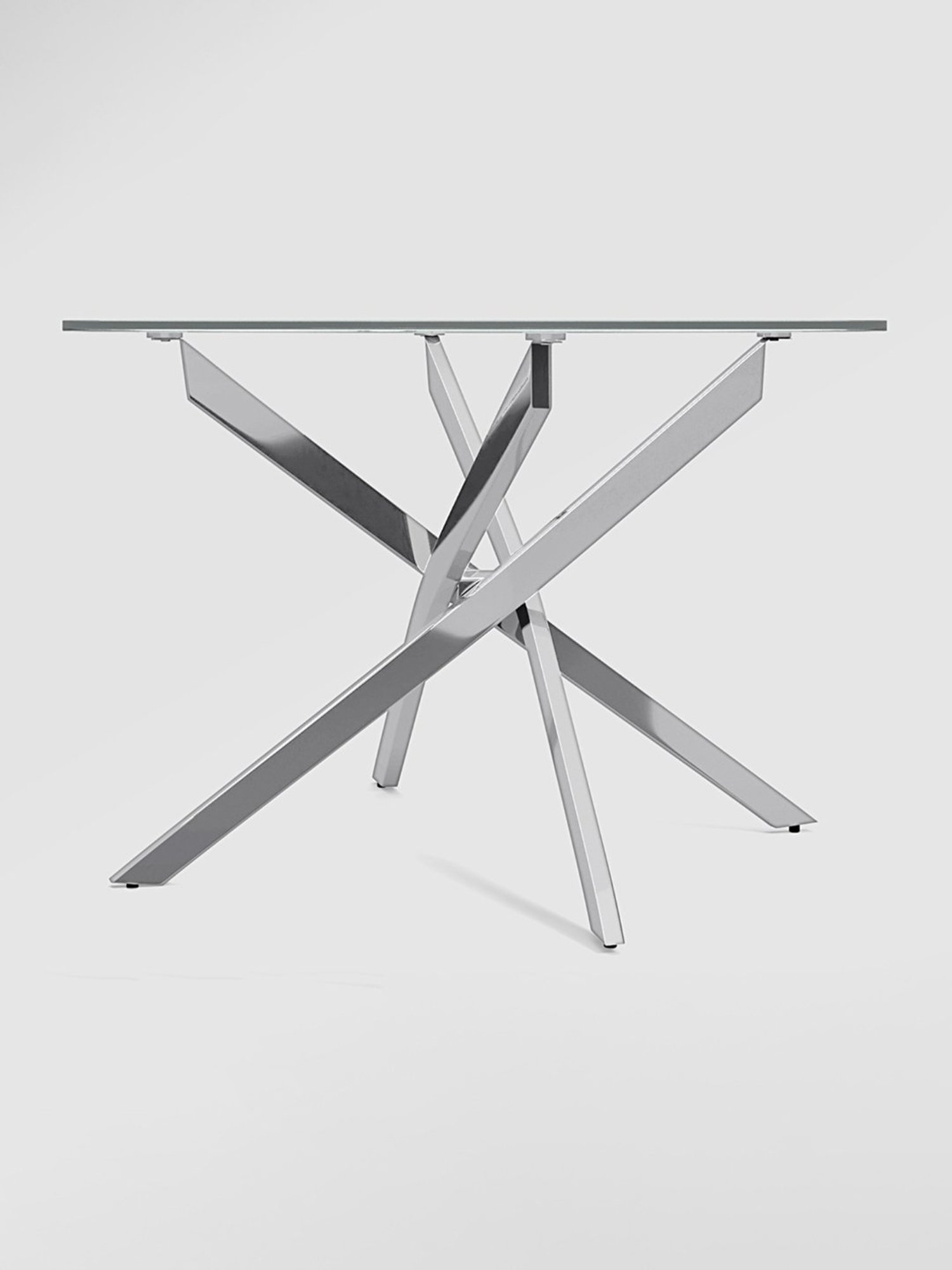 Godrej Interio Astral Silver Tempered Glass 4 Seater Circular Dining Table