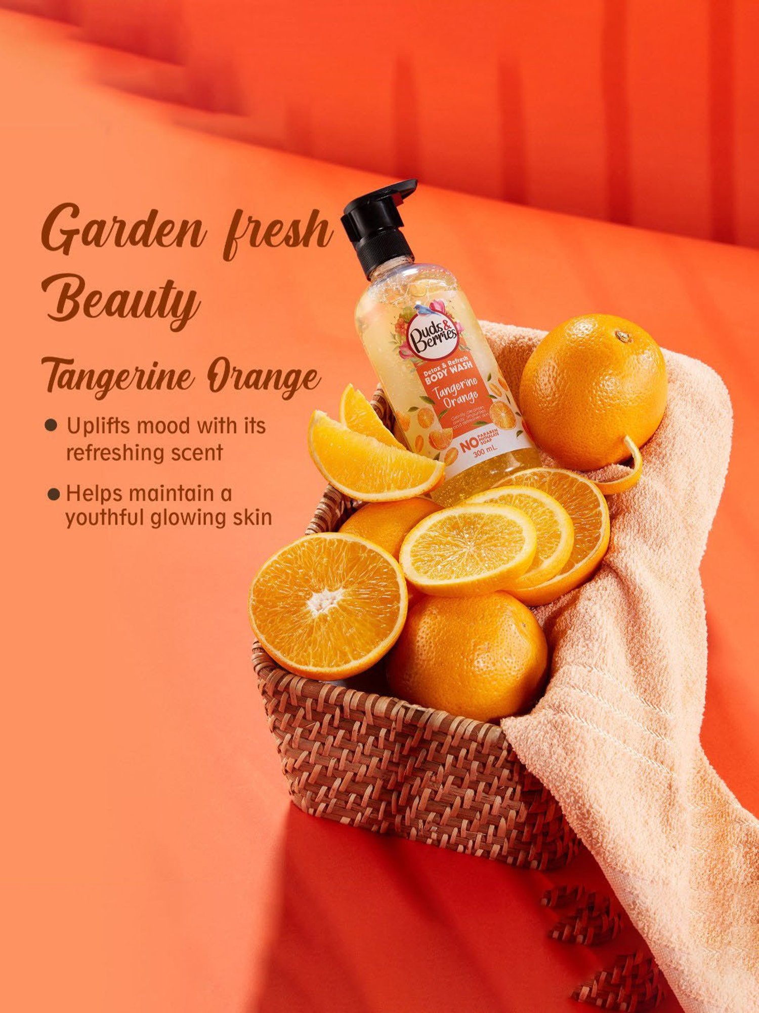 Buds & Berries Tangerine Orange Detox & Refresh Body Wash - 300 ml