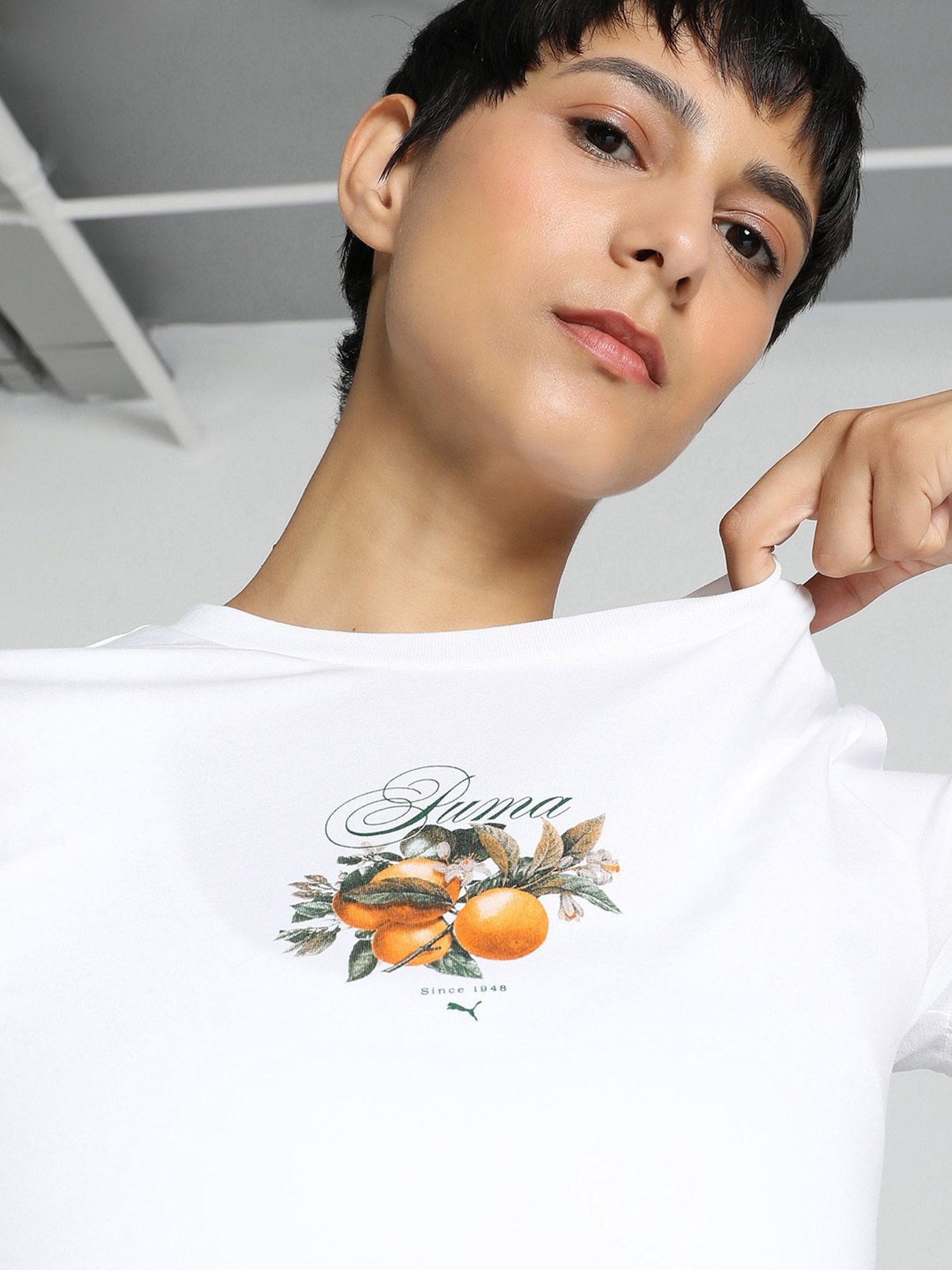 Puma White Printed T-Shirt