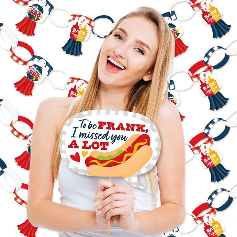 Big Dot of Happiness Missed You BBQ - Banner and Photo Booth Decorations - Backyard Summer Picnic Party Supplies Kit - Doterrific Bundle