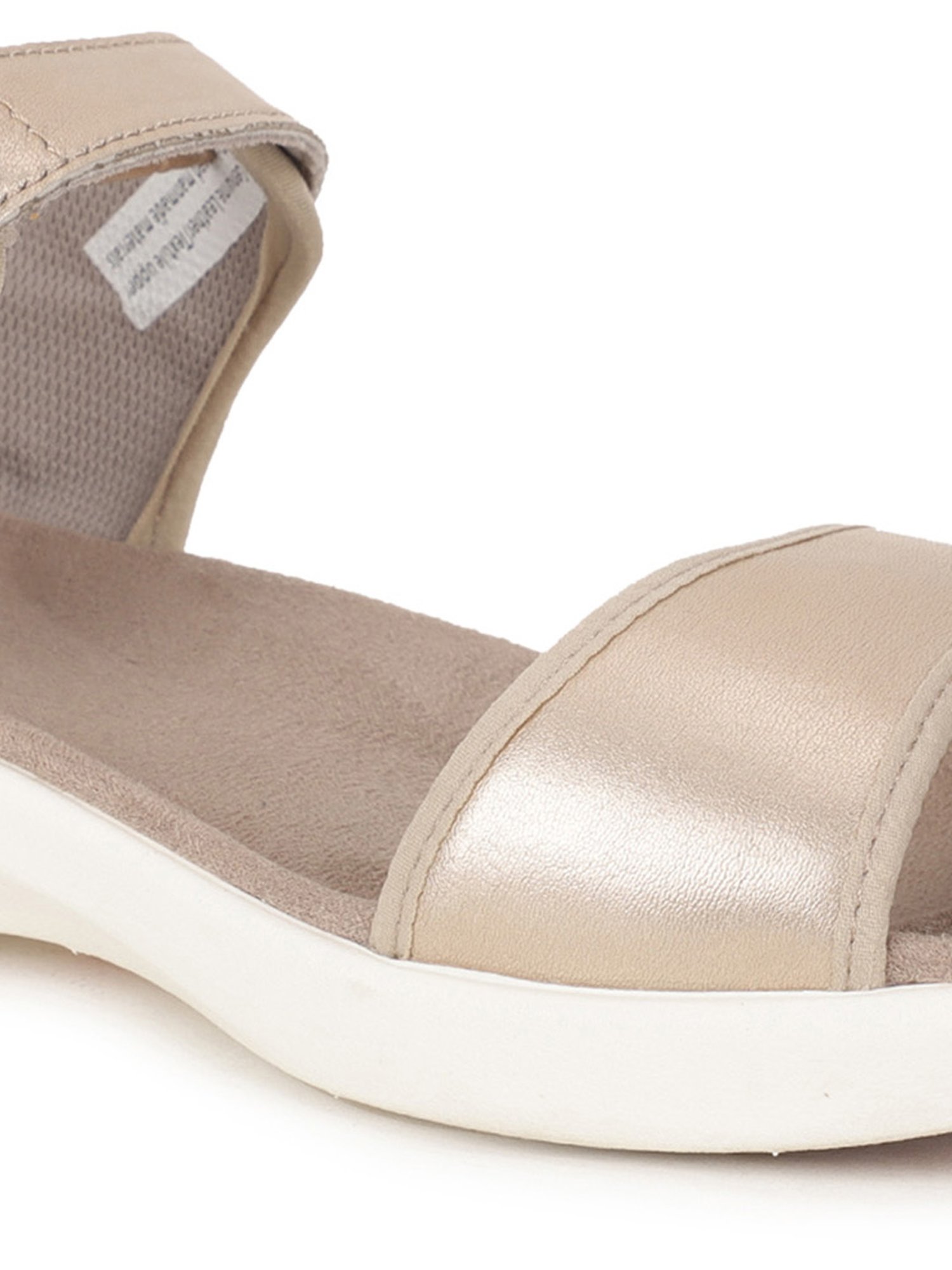 Hush Puppies by Bata Women's Metallic Ankle Strap Wedges