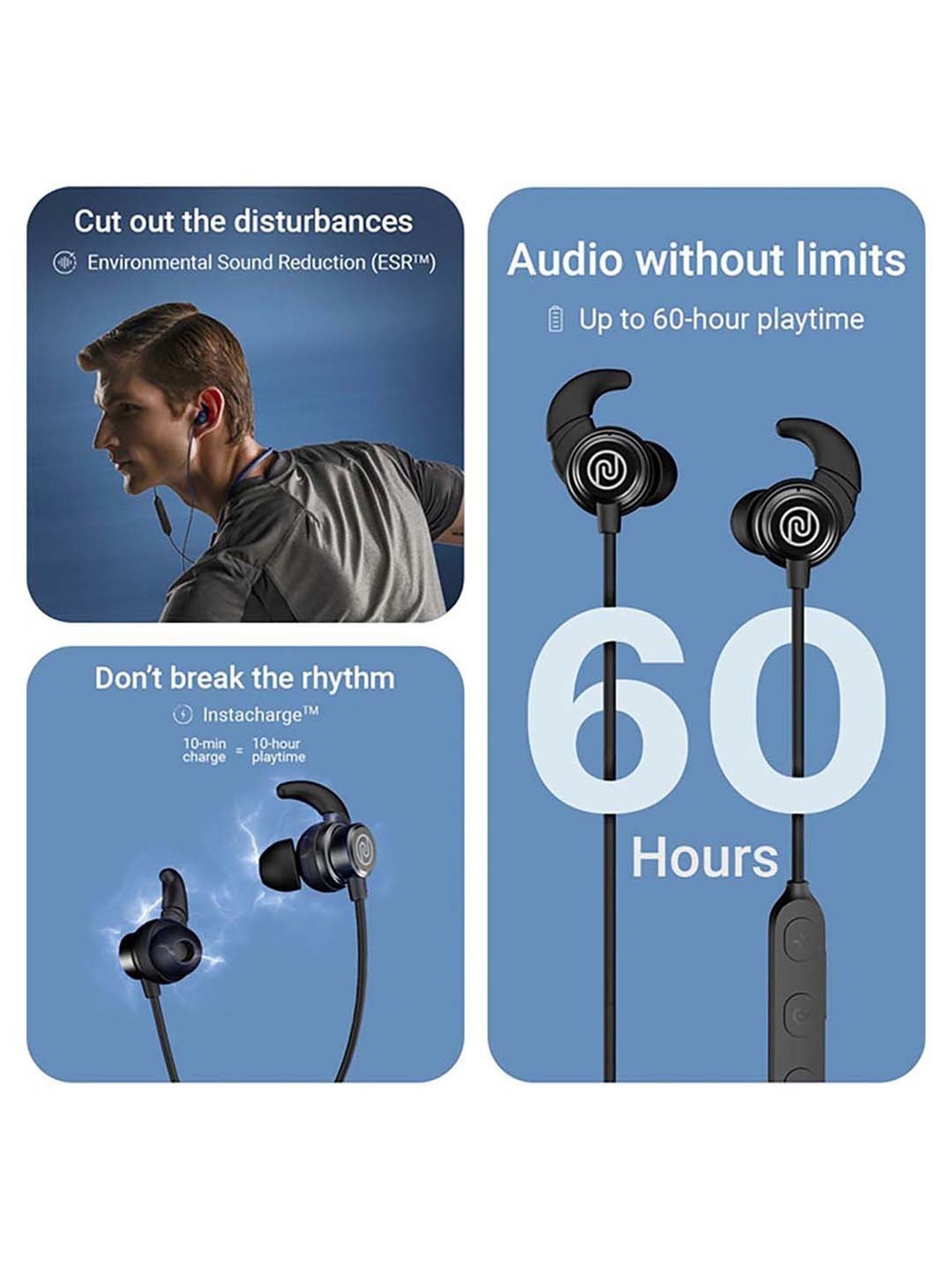 Noise Tune Active Pro Bluetooth V5.2 Bluetooth Headset (Jet Black)