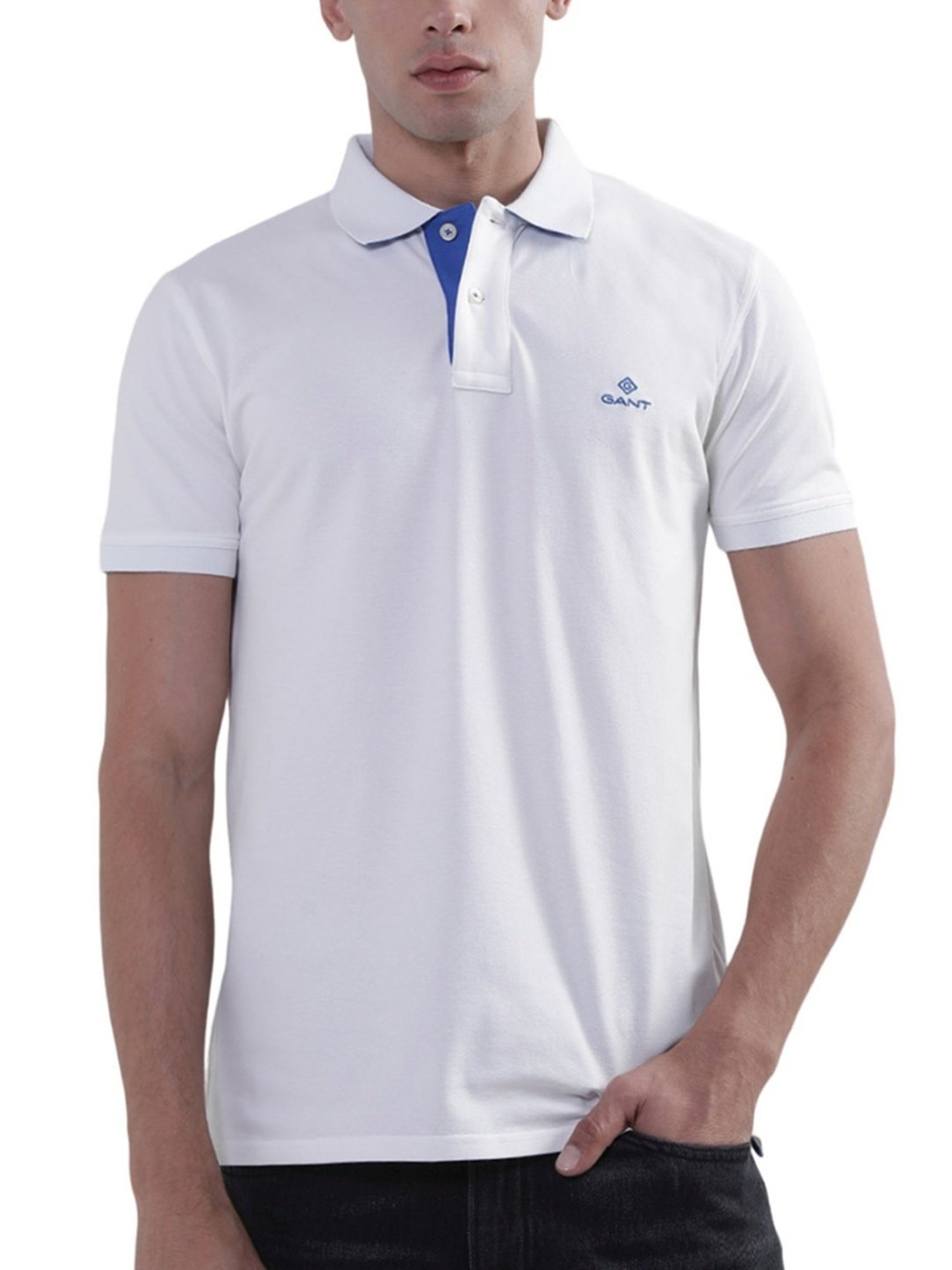 Gant White Slim Fit Polo T-Shirt