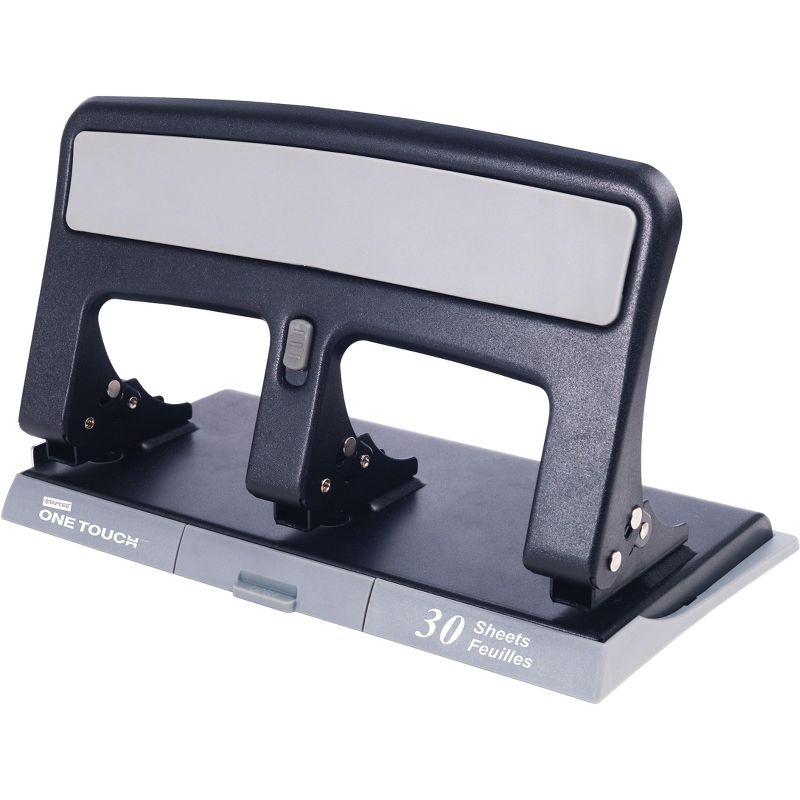 Staples One-Touch 26614 Heavy-Duty 3-Hole Punch 30-Sheet Capacity Black 884279