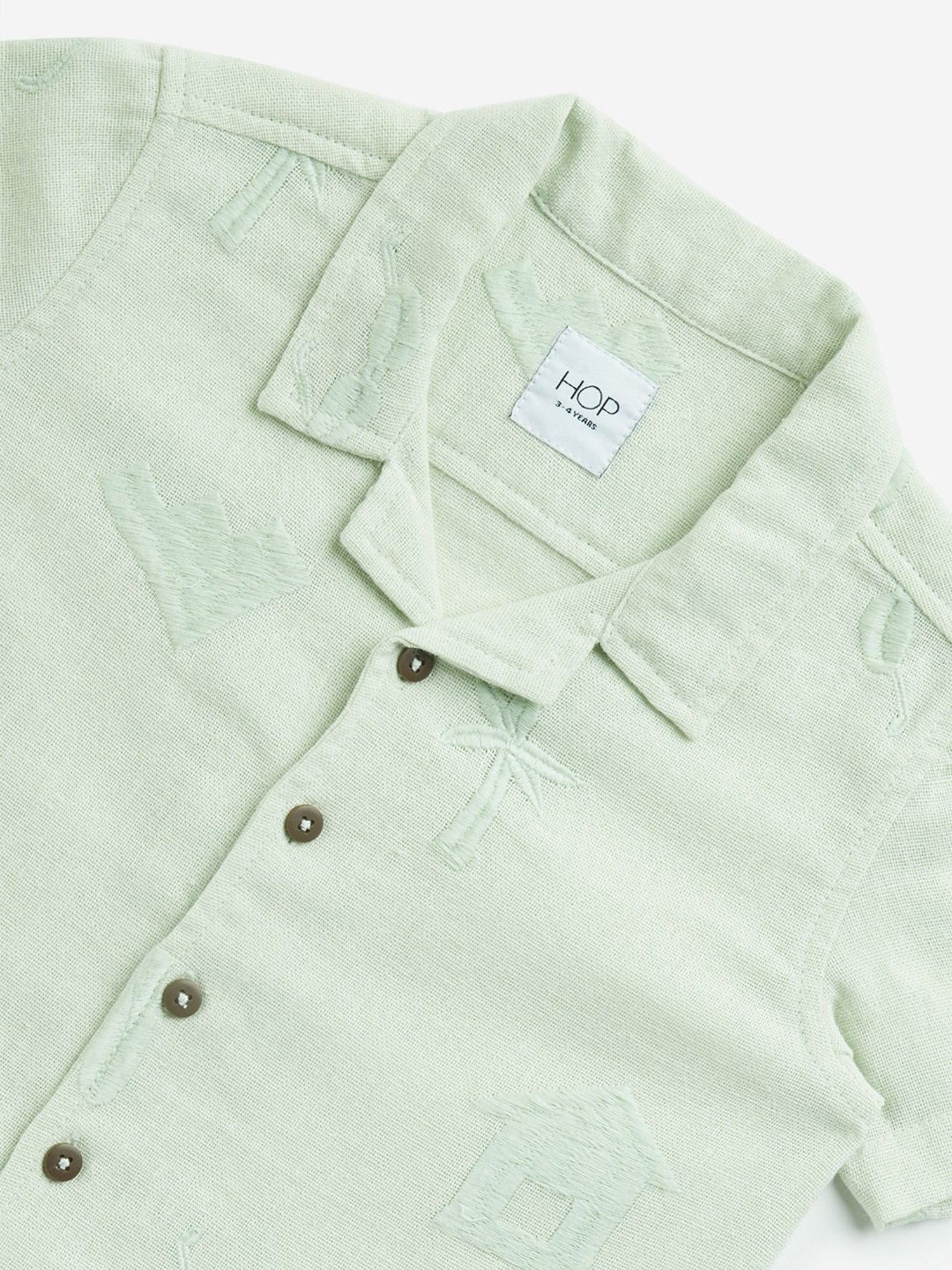HOP Kids by Westside Sage Embroidered Resort-Fit Cotton Shirt