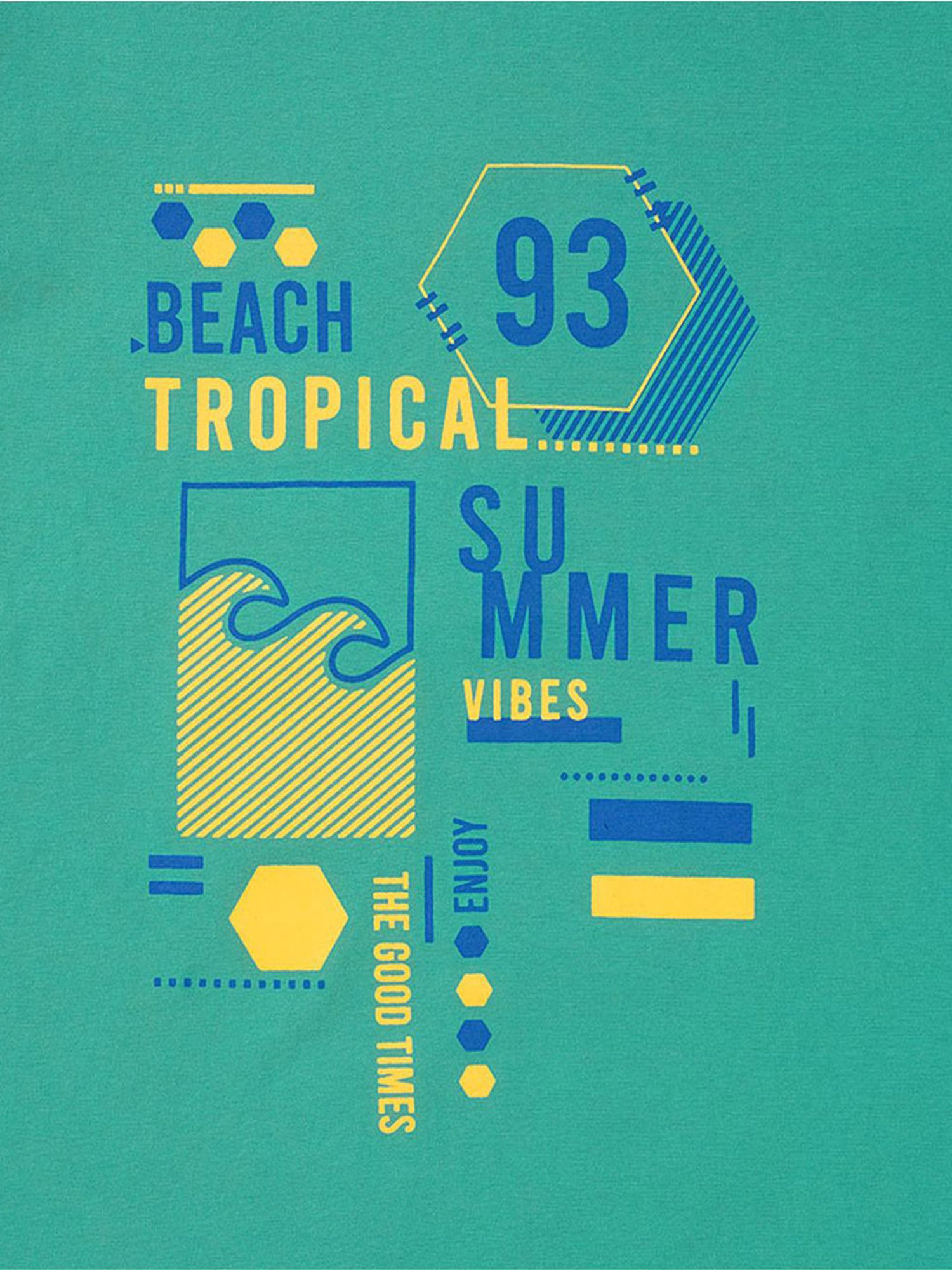 Edheads Kids Teal Blue Cotton Printed T-Shirt