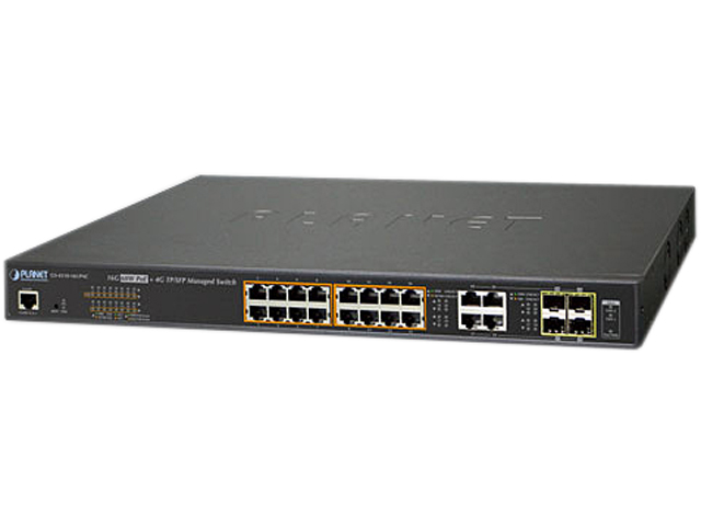 Planet GS-4210-16UP4C 16-Port 10/100/1000T Ultra PoE + 4-Port Gigabit TP / SFP Combo Managed Switch