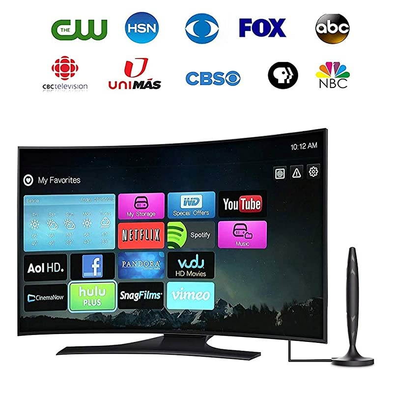 Antenna HDAntenna Support 4K 1080P 90120 Miles Range Digital Antenna for HDVHF UHF Freeview Channels Antenna with Amplifier Signal Booster 18 Ft Premium Coaxial Cable