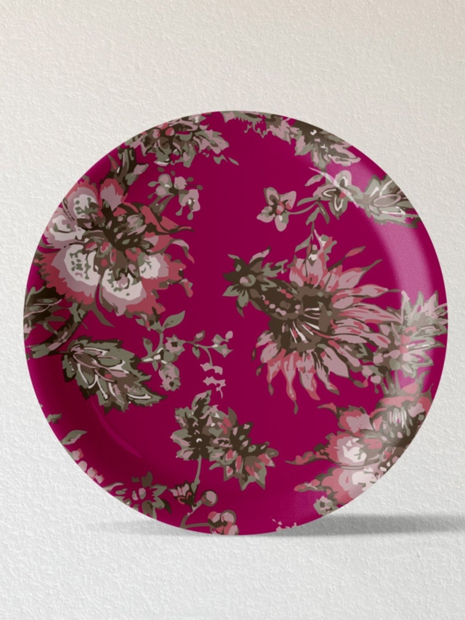 Nestroots Ethnic Floral Multicolor Porcelain Wall Plate