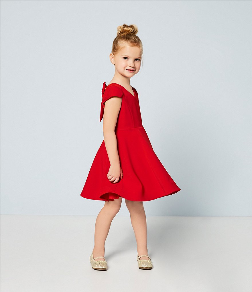 Tween Diva Little Girls 4-6X Bow-Back Fit-And-Flare Dress