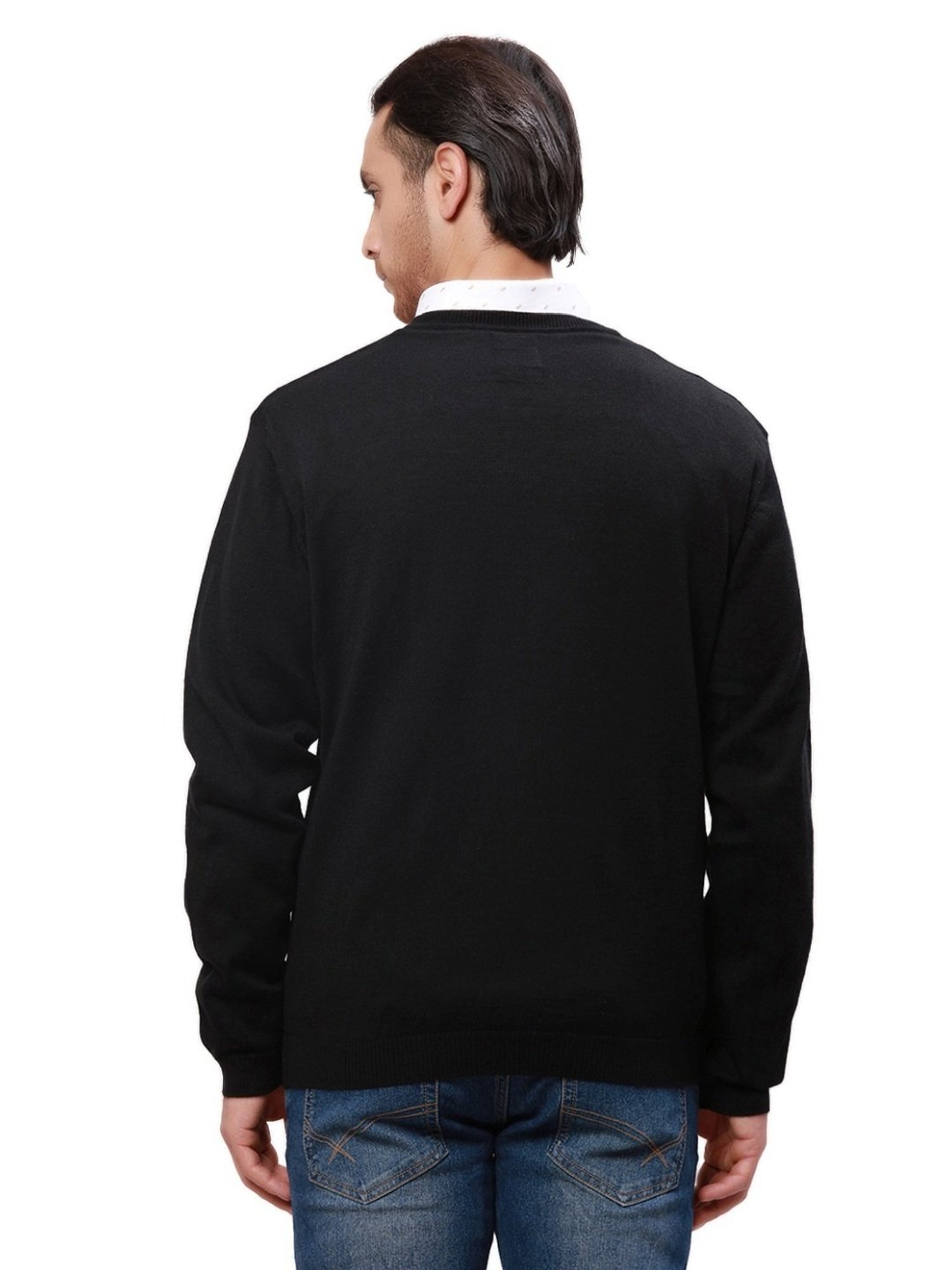 Park Avenue Red Regular Fit Argyle Sweater