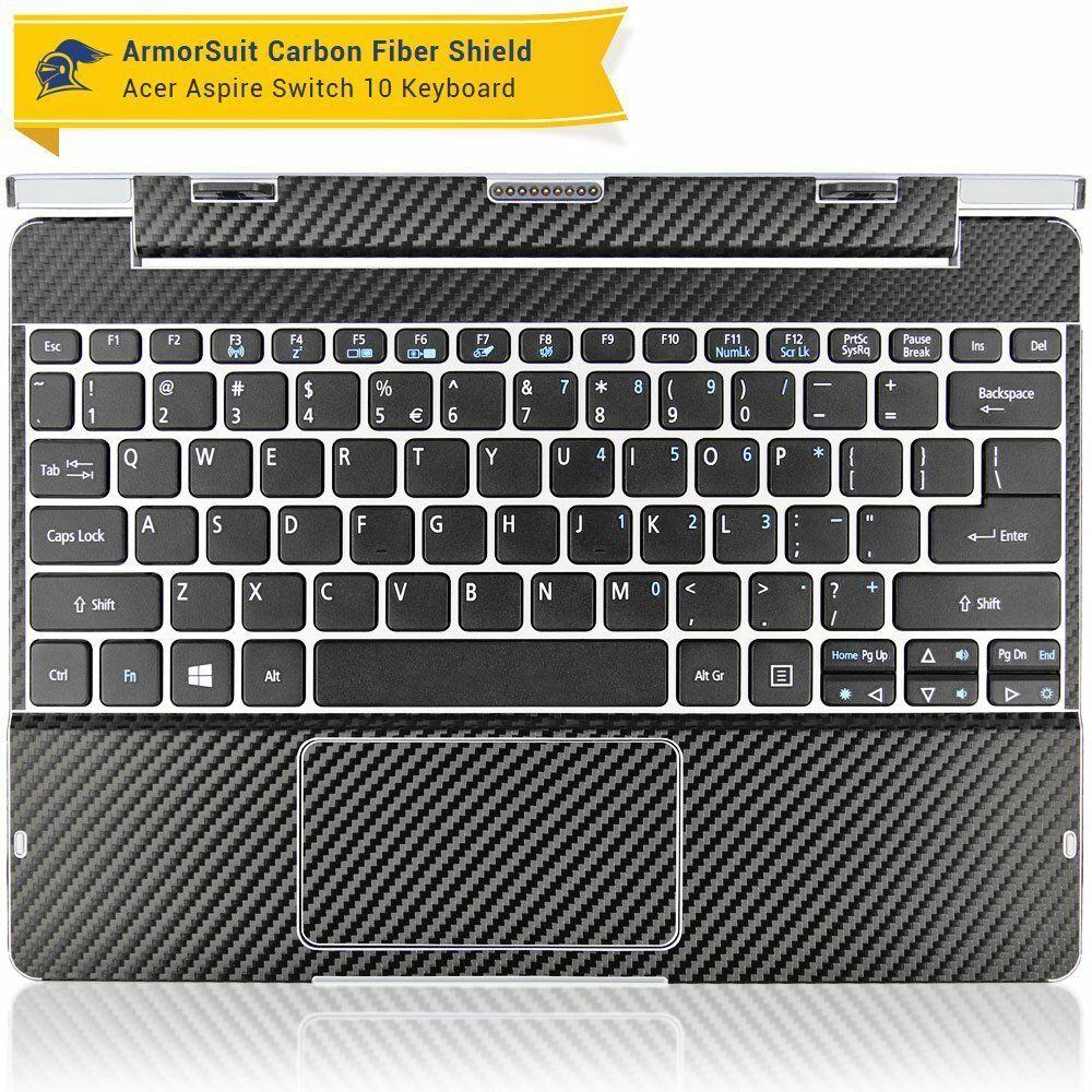 ArmorSuit Acer Aspire Switch 10 (SW5-012) Keyboard Only Black Carbon Fiber Skin