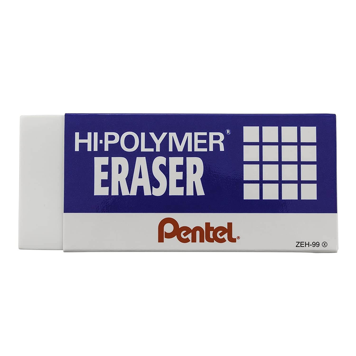 Pentel Hi-Polymer Block Eraser, Large, White 6 pack (ZEH10BP3P2)