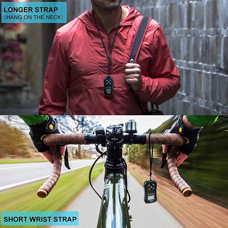 Mini Portable FM Radio Stereo LCD Digital Display Tuning Pocket Walkmen Transistor Conference Receiver with Earphone Small Pocket Radio Operated by AAA Batteries for WalkingRunning