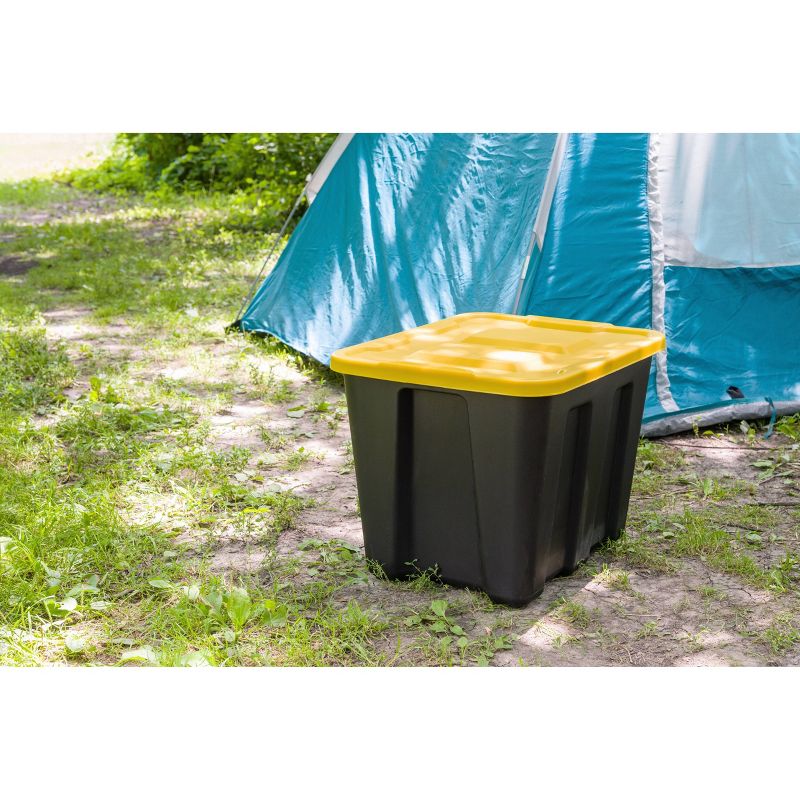 Durabilt18 Gal Storage Totes Set of 4 - Black/Yellow
