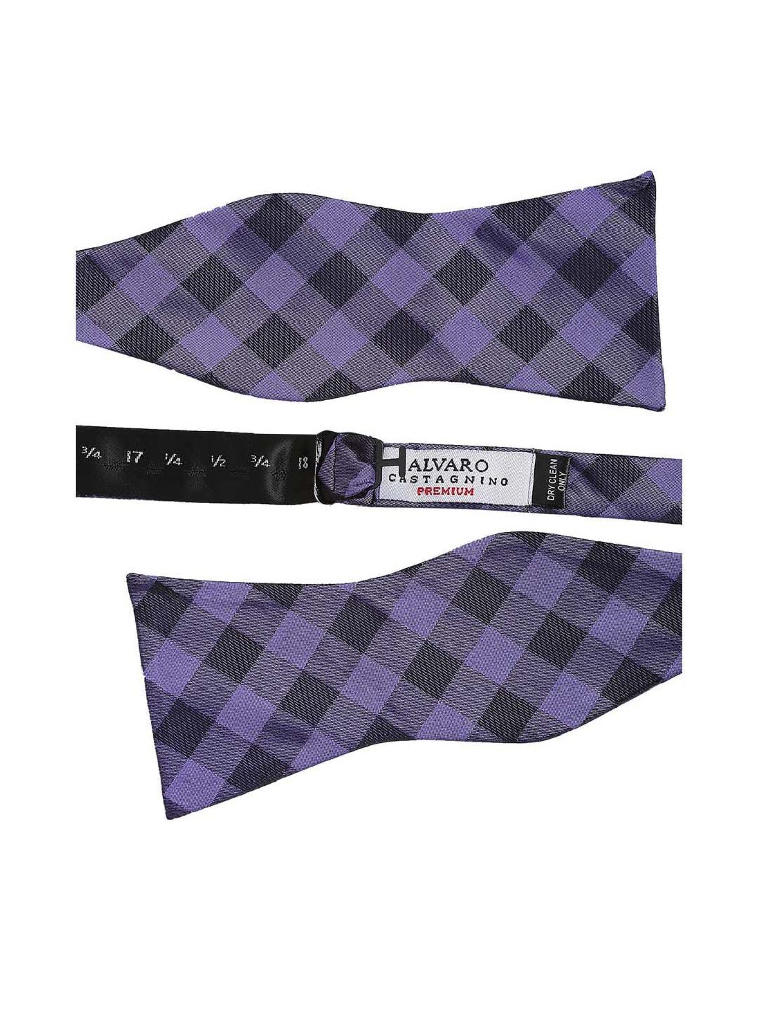 Alvaro Castagnino Purple Checks Bow Tie