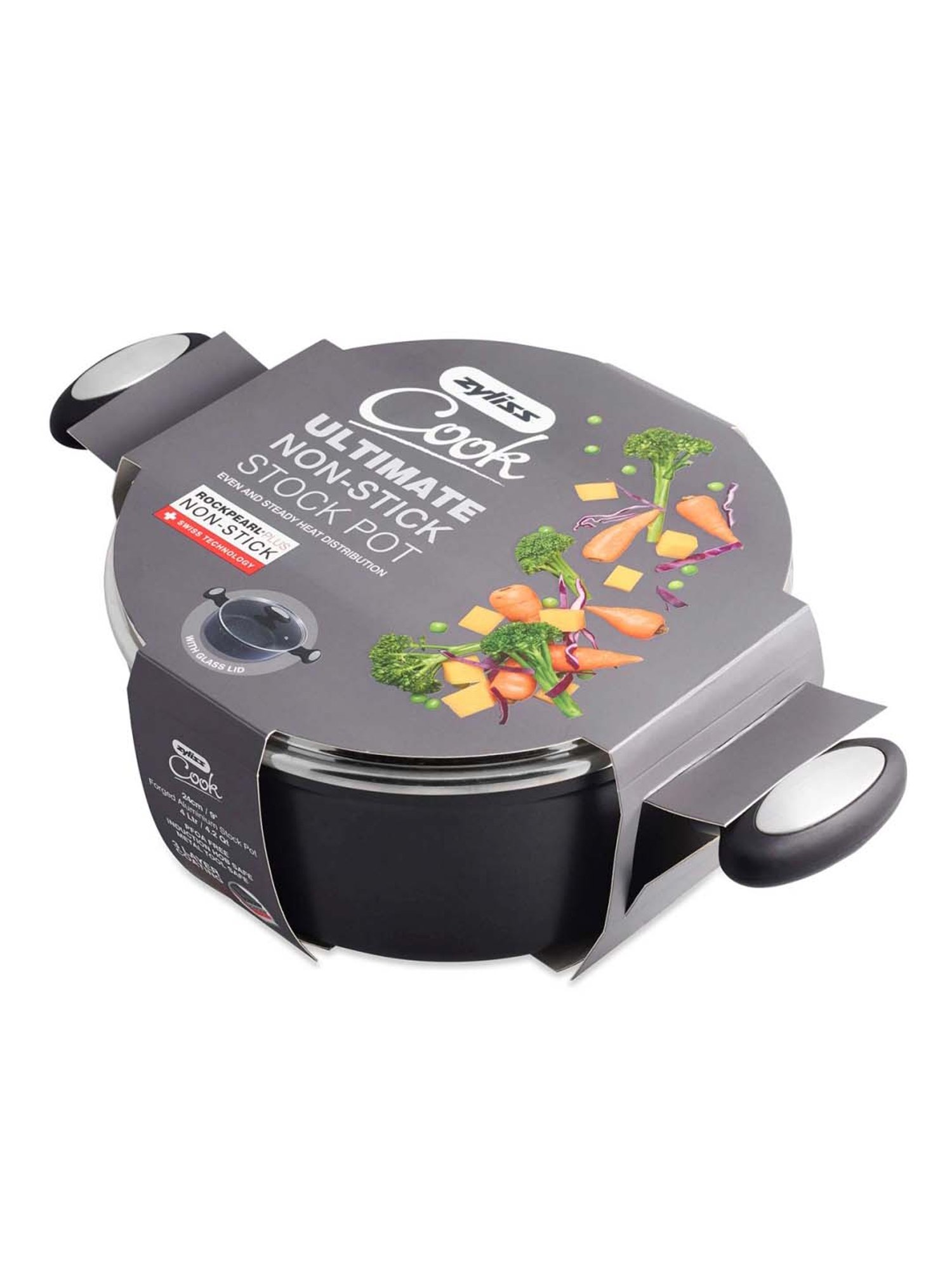Zyliss Black & Transparent Aluminium Kadai with Lid - Set of 1