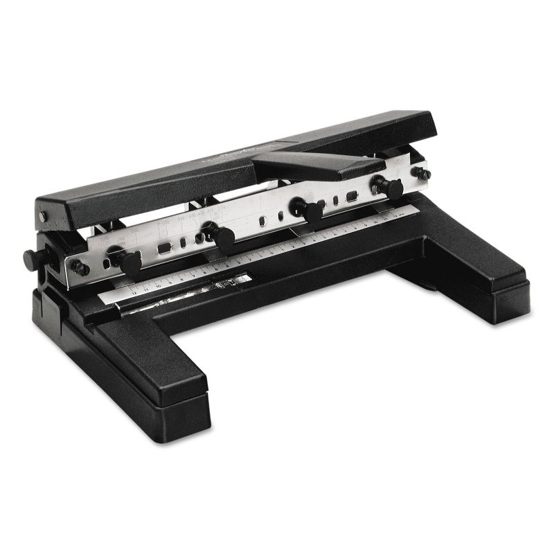 Swingline 40-Sheet Two-to-Four-Hole Adjustable Punch 9/32" Holes Black 74450
