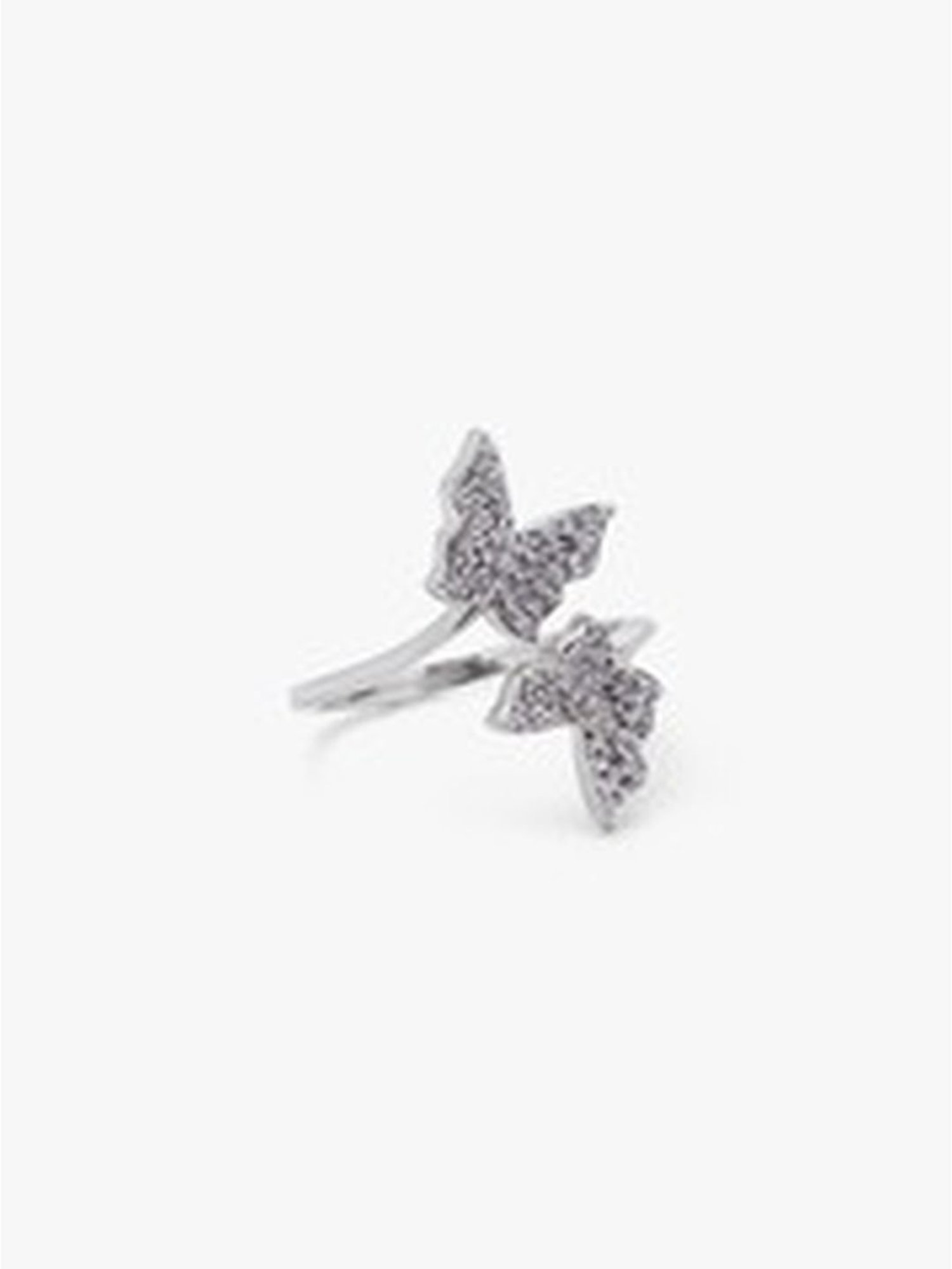 March by FableStreet 92.5 Sterling Silver Twin Butterflies Ring for Women