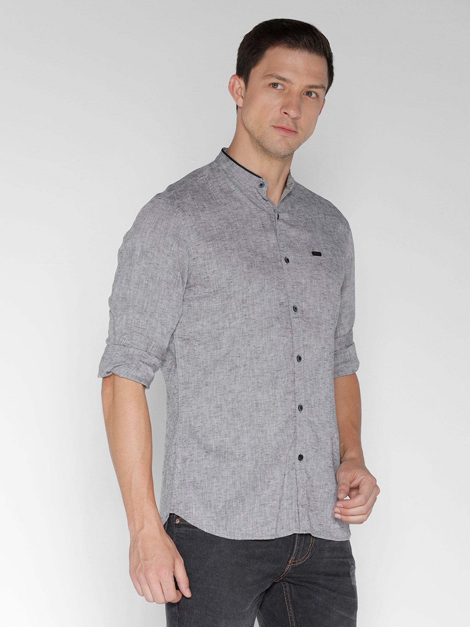 Identiti Grey Slim Fit Shirt