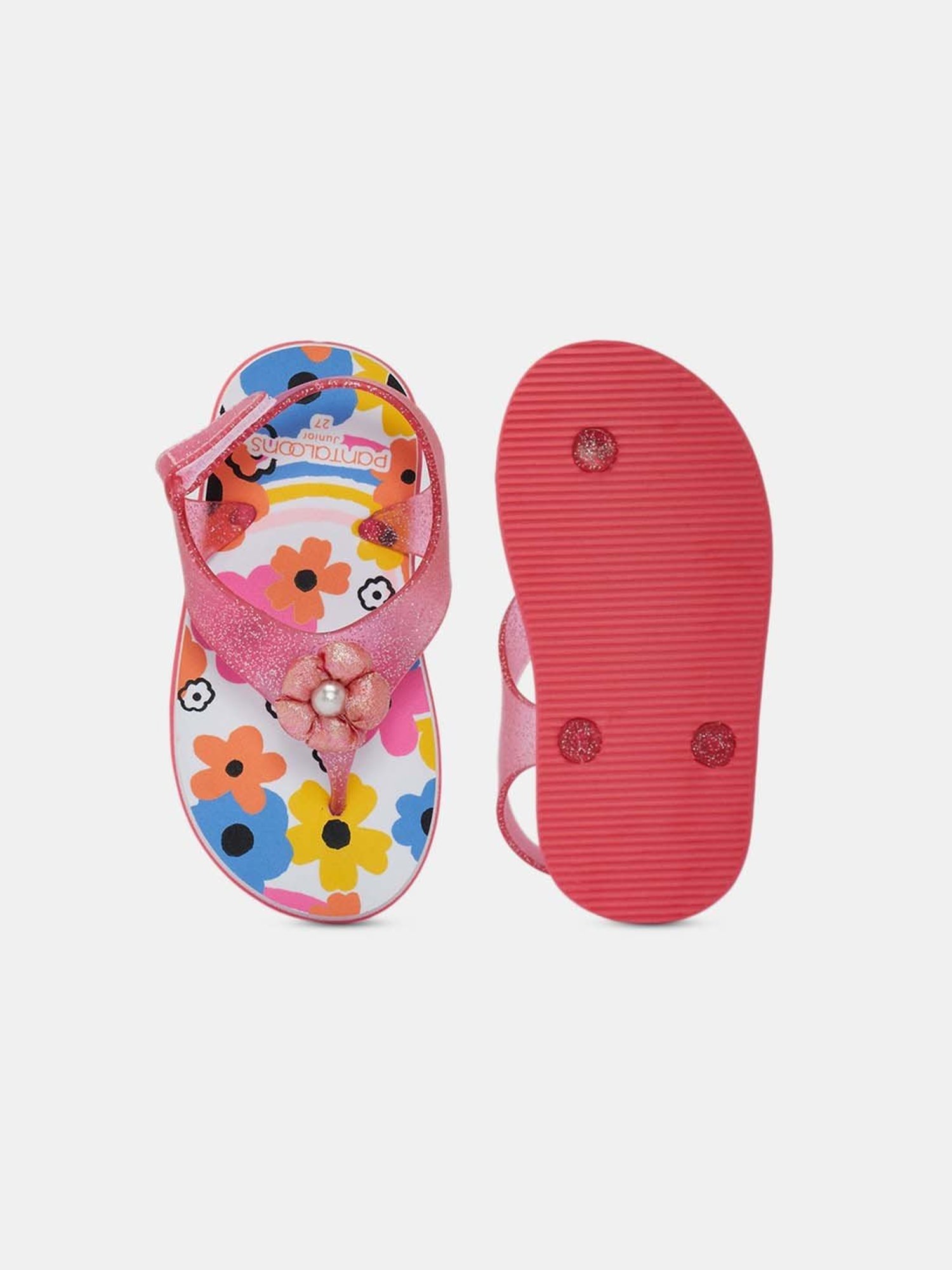 Pantaloons Junior Pink & White Flip Flops
