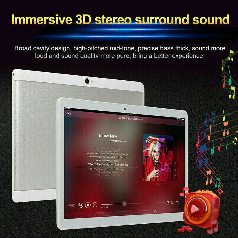 New 10.1" Tablet PC 4+64G HD Android 8.0 4G WIFI/WLAN Dual SIM Cam GPS 2020