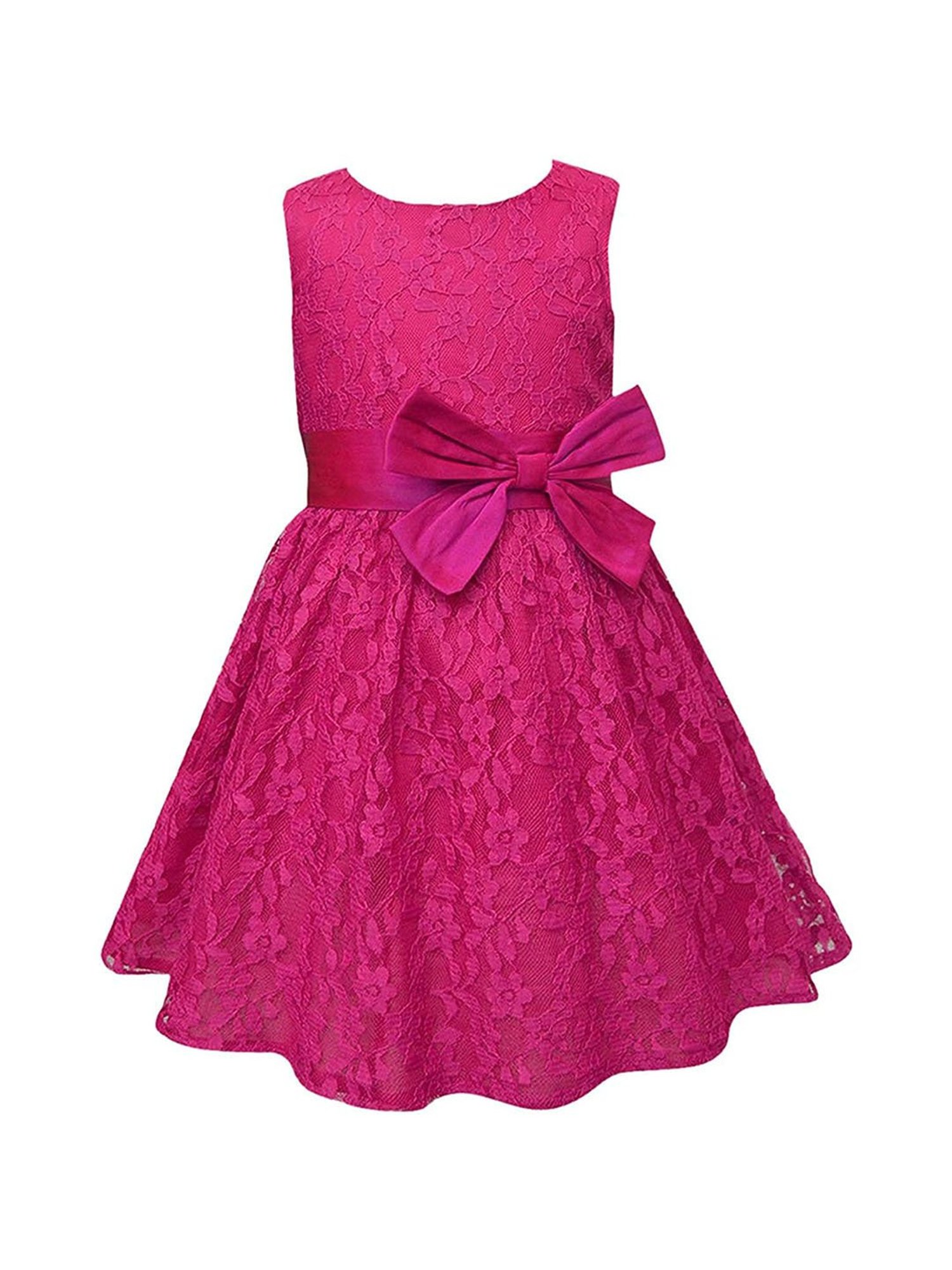 Many Frocks Kids Red Solid Dress