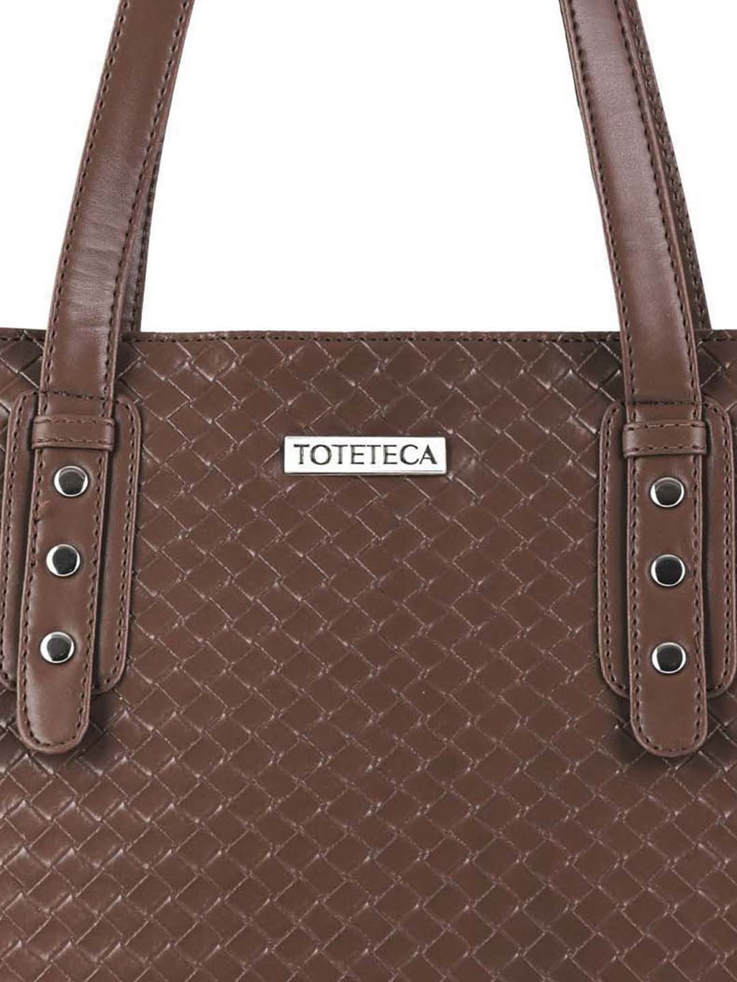 Toteteca Brown Textured Medium Shoulder Bag