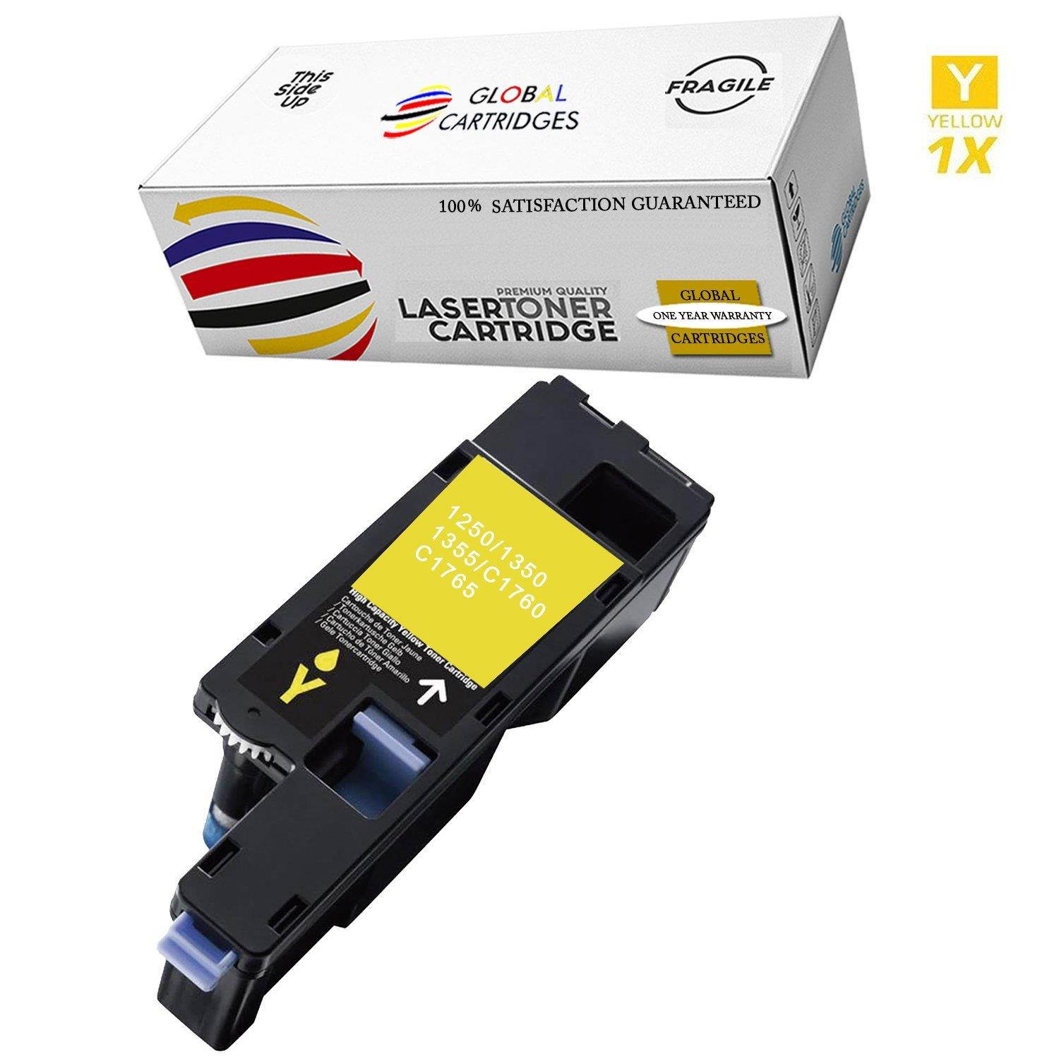 Global Cartridges Compatible Toner Cartridge Set Replacement for Dell 1250/1350 / 1355 / High Yield 331-0777, 331-0778, 331-0779, 331-0780(Black,Cyan,Yellow,Magenta)