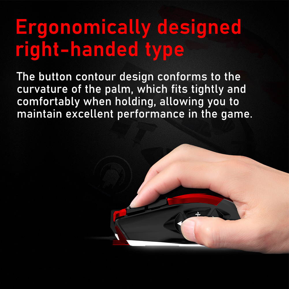 AULA 9006 Wired Professional Gaming Mouse Death Coil 10-Key Programmable 8200DPI Mouse for Computer