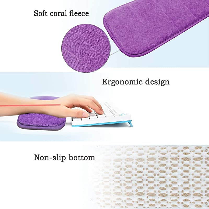 Computer Wrist Elbow Pad Creatiee Upgraded Wrist Rest Arm PadSoft LongSized Keyboard Wrist Elbow Support Mat for Office Desktop Working Gaming Less Elbow Pain 79 x 315 inch Purple