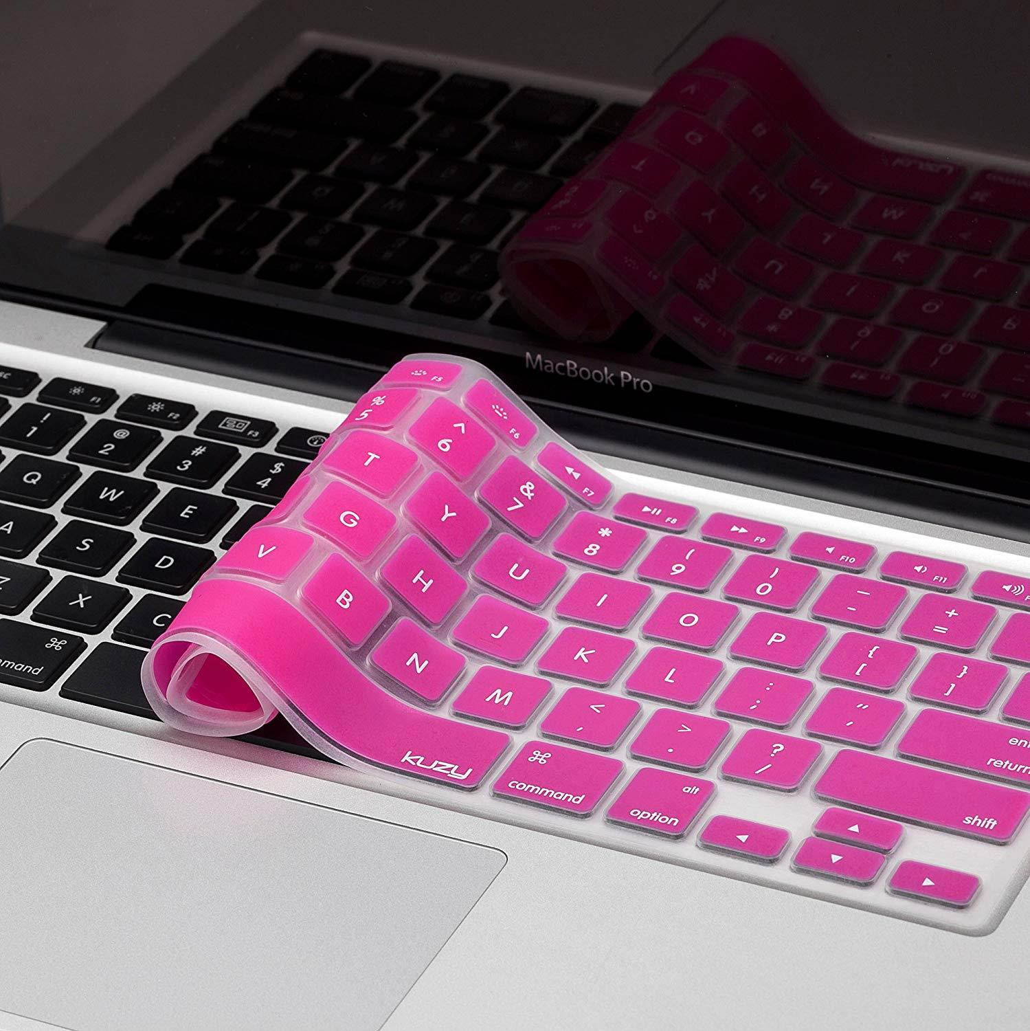 Kuzy MAGENTA Keyboard Cover Silicone Skin for MacBook Pro 13" 15" 17" (with or w/out Retina Display) iMac and MacBook Air 13" - Magenta