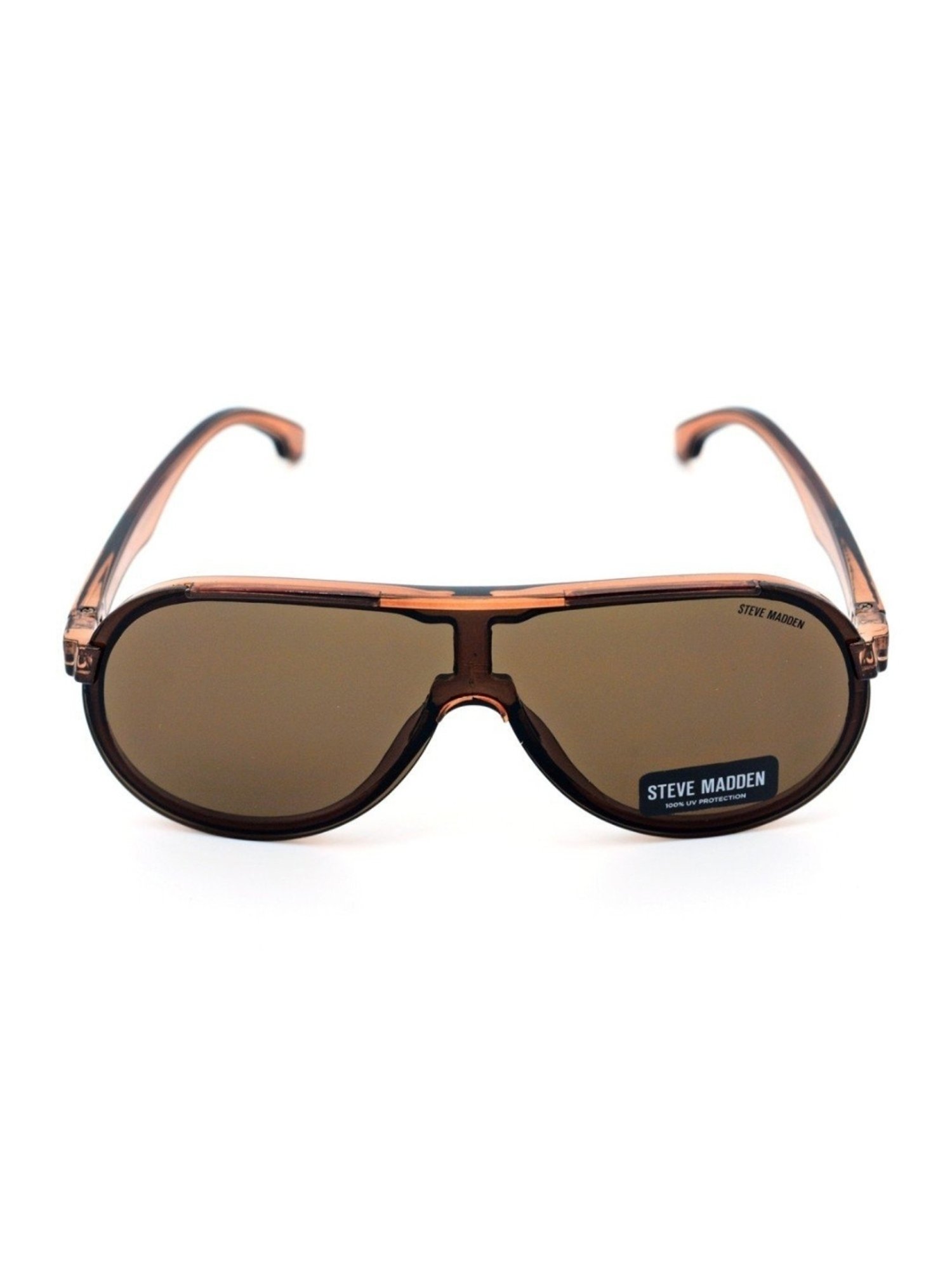 STEVE MADDEN Brown Round UV Protection Sunglasses for Men