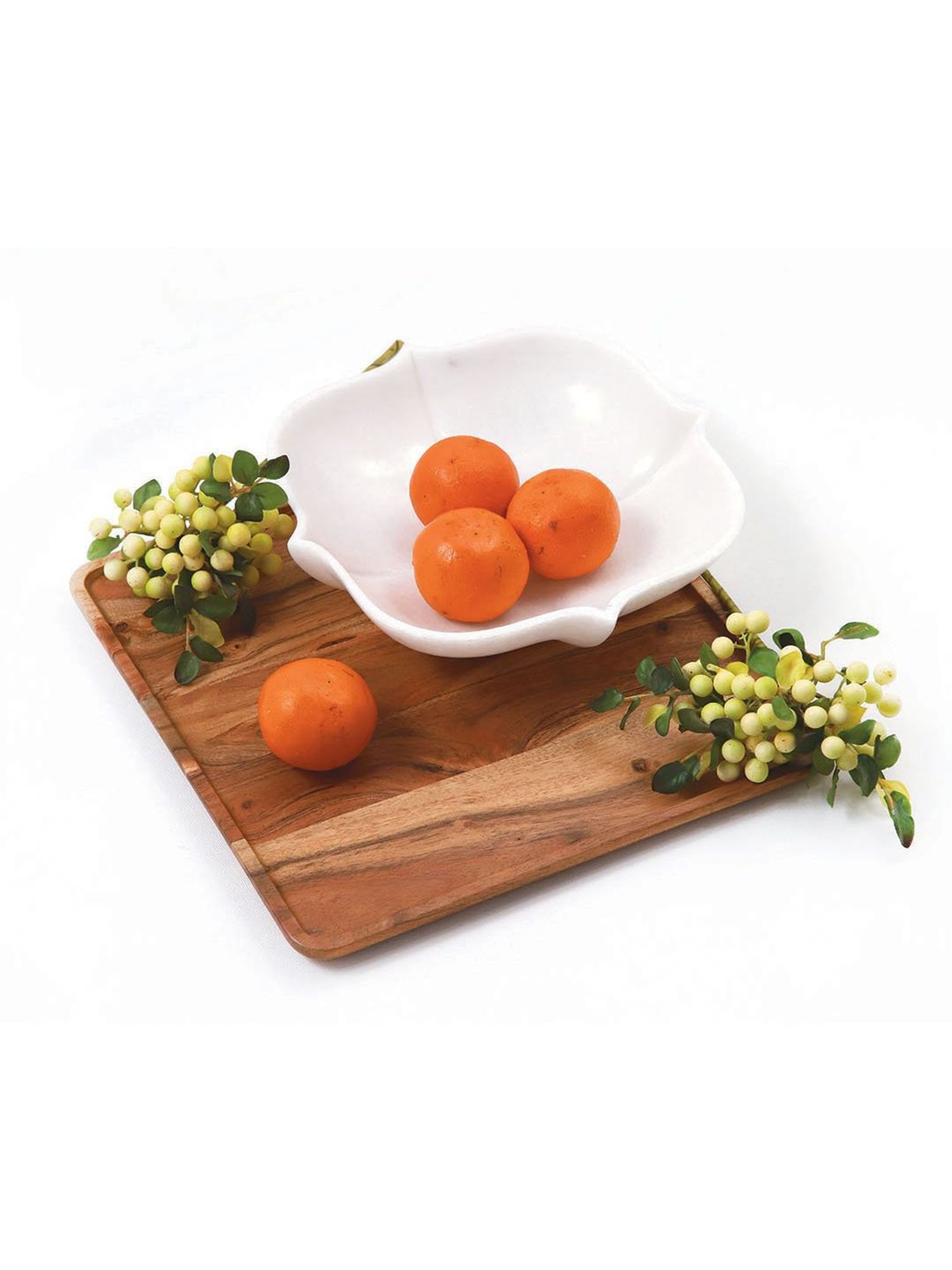 ICraft White Marble Surin Platter - Set of 1