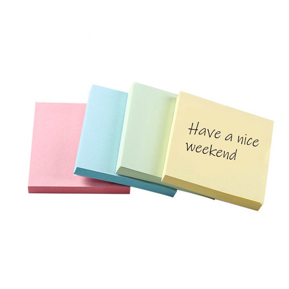 3 * 3 Inch Color Square Sticky Notes 100 Sheets Self-Stick Notepad Memo Pads Sticker Paper for Office School Home Stationery Supplies