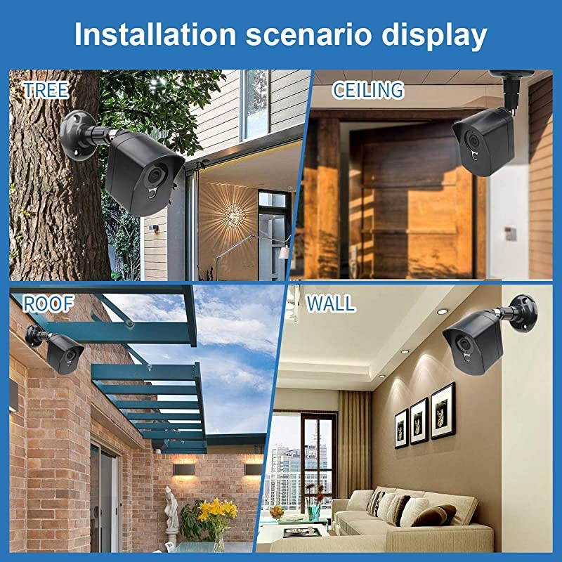 Cam Wall Mount BracketFull Protective Weather Proof 360 Degree Adjustable Outdoor Indoor Mount and Cover Case for Cam 1080p HD Camera Black 3 Pack