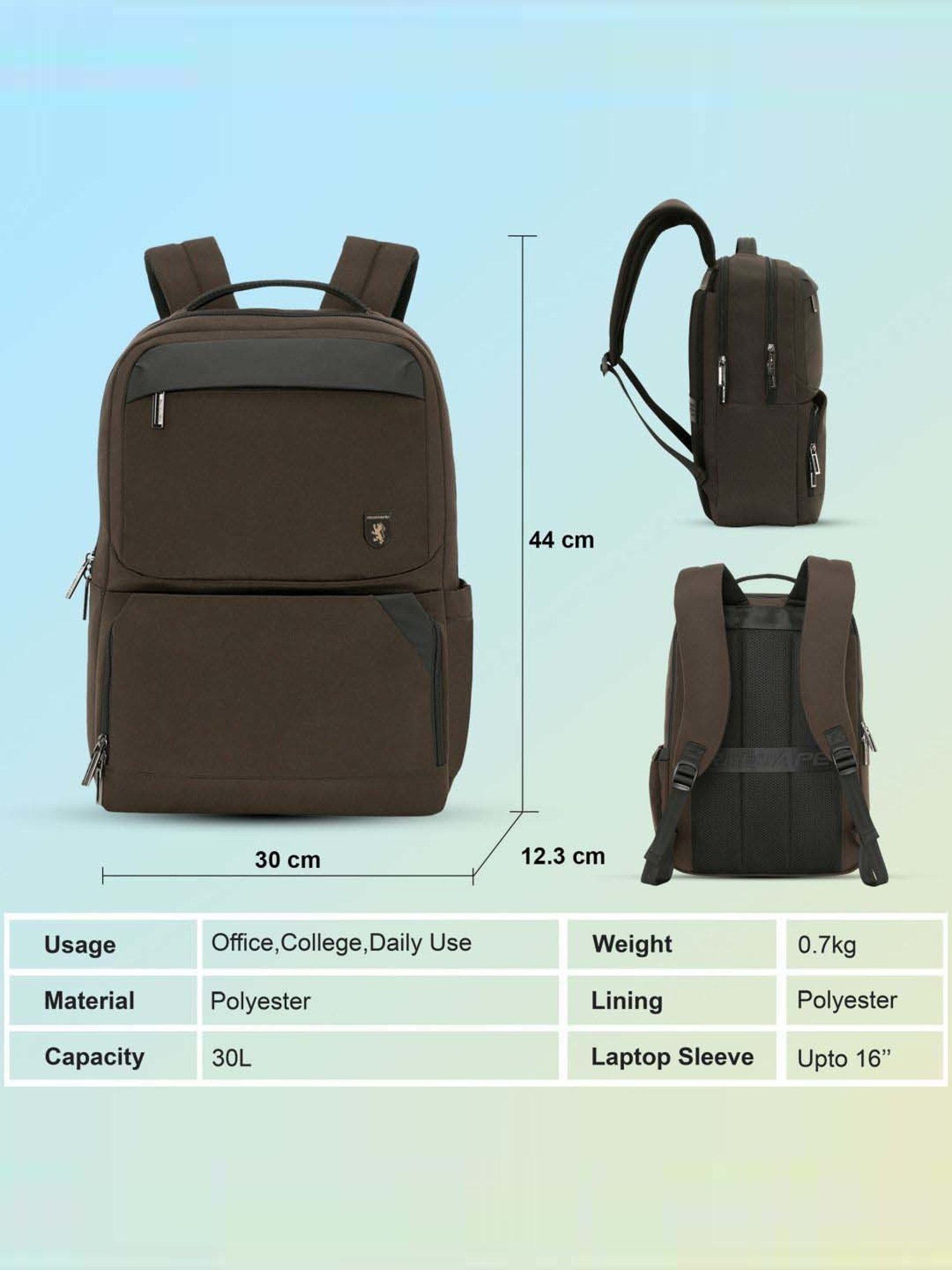 Red Tape 30 Brown Large Laptop Backpack