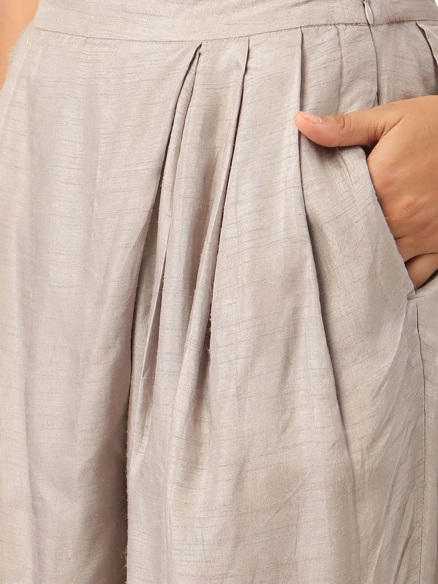 Rooted Ash Grey Mid Rise Trousers