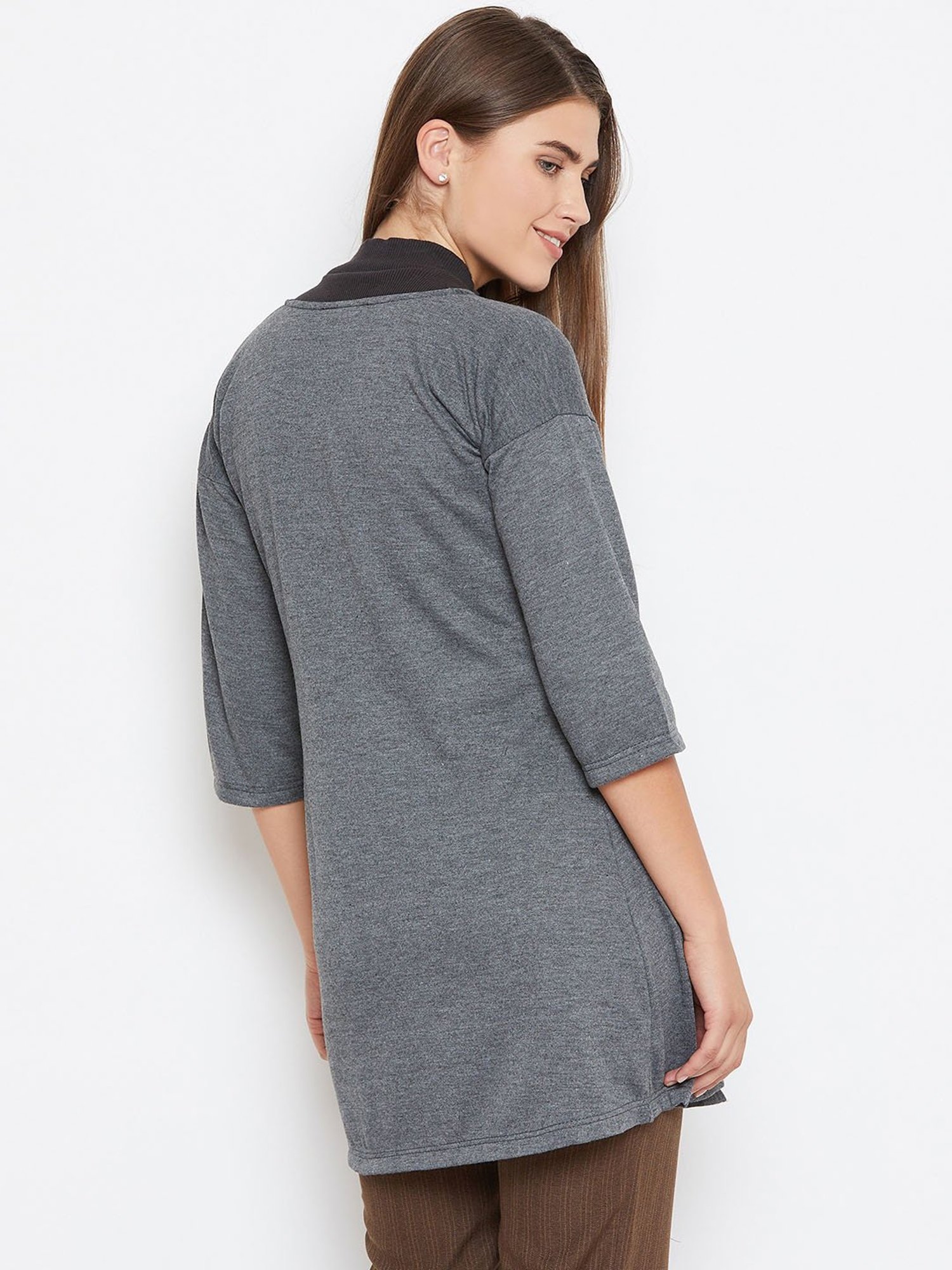 Belle Fille Dark Grey Textured Shrug