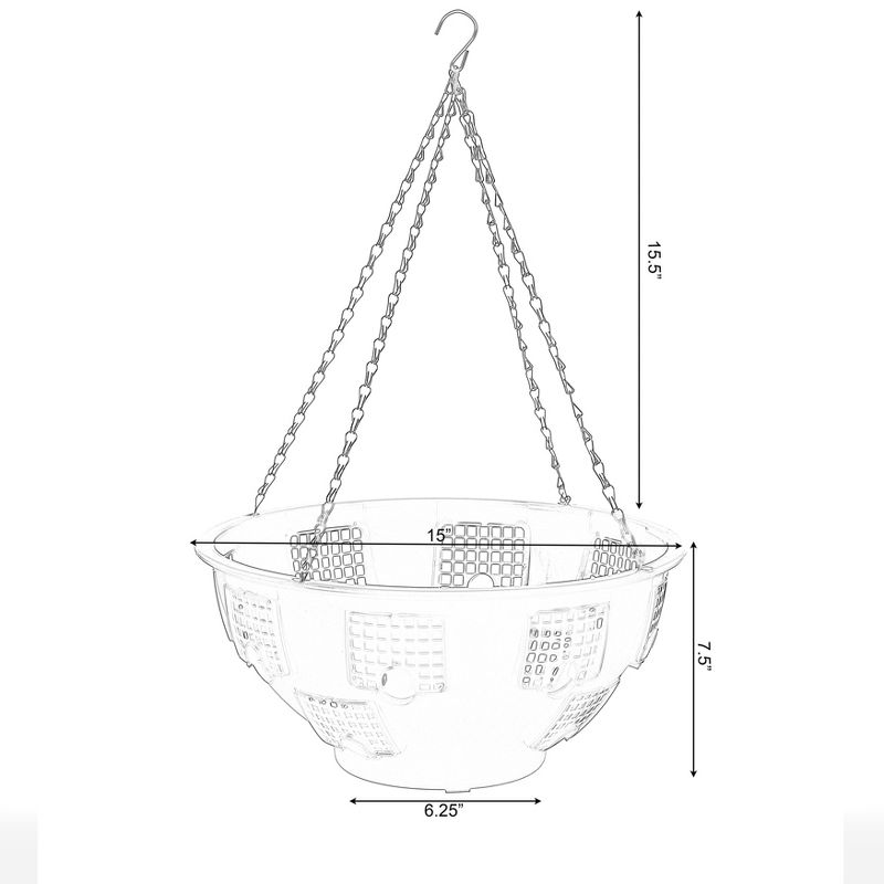 Sullivans Set of 2 Hanging Planters 26"H & 23"H Silver