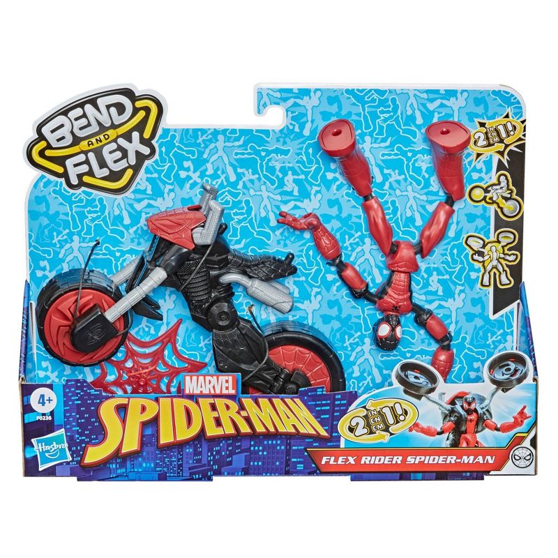 Marvel Bend and Flex, Flex Rider Spider-Man and 2-In-1 Motorcycle