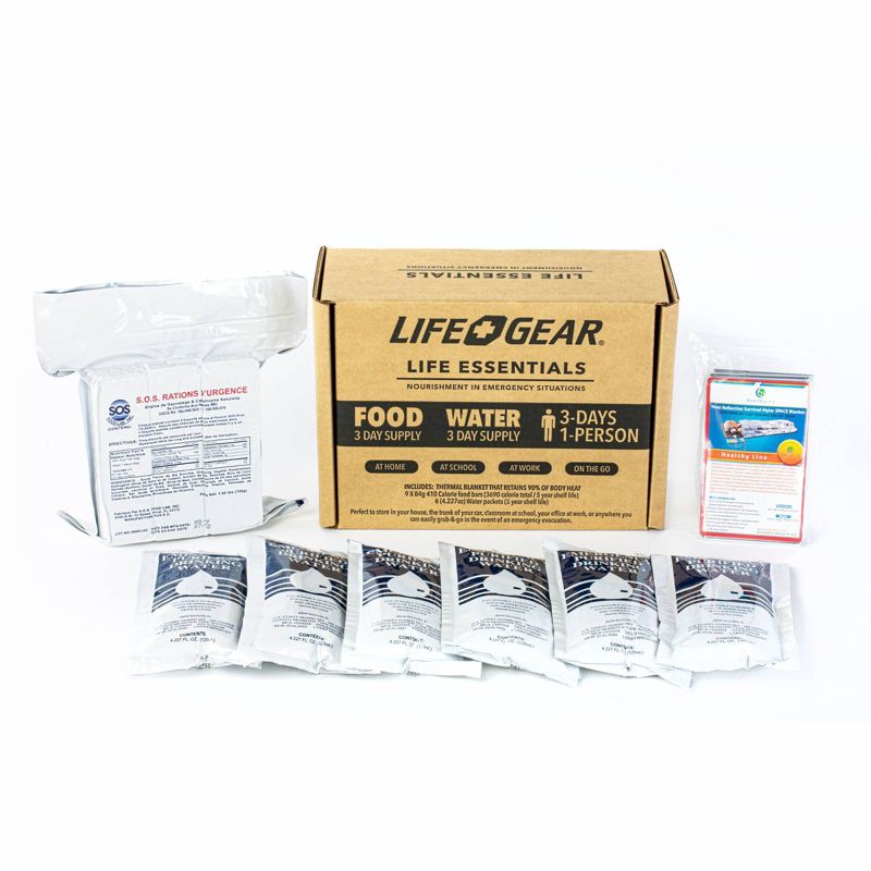 Life+Gear 72hr Food/Water and Thermal Blanket Kit
