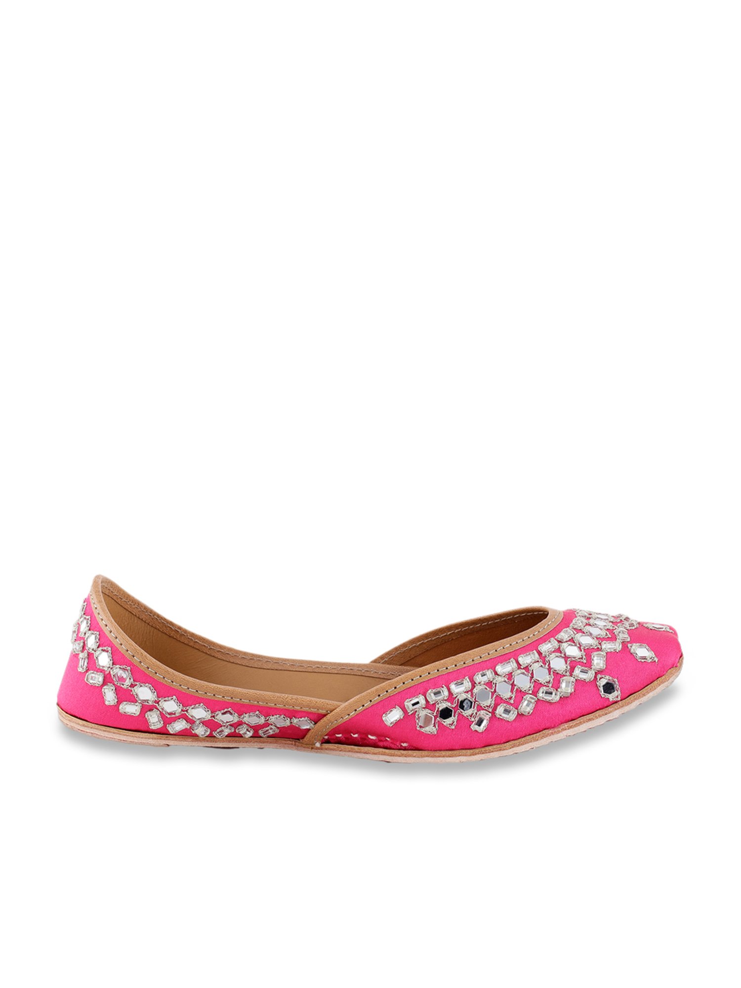 Glam Story Women's Juliet Pink Ethnic Juttis