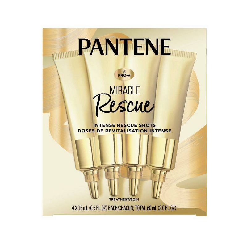 Pantene 4ct Miracle Intense Rescue Shots Dry Hair Treatment - 0.5 fl oz
