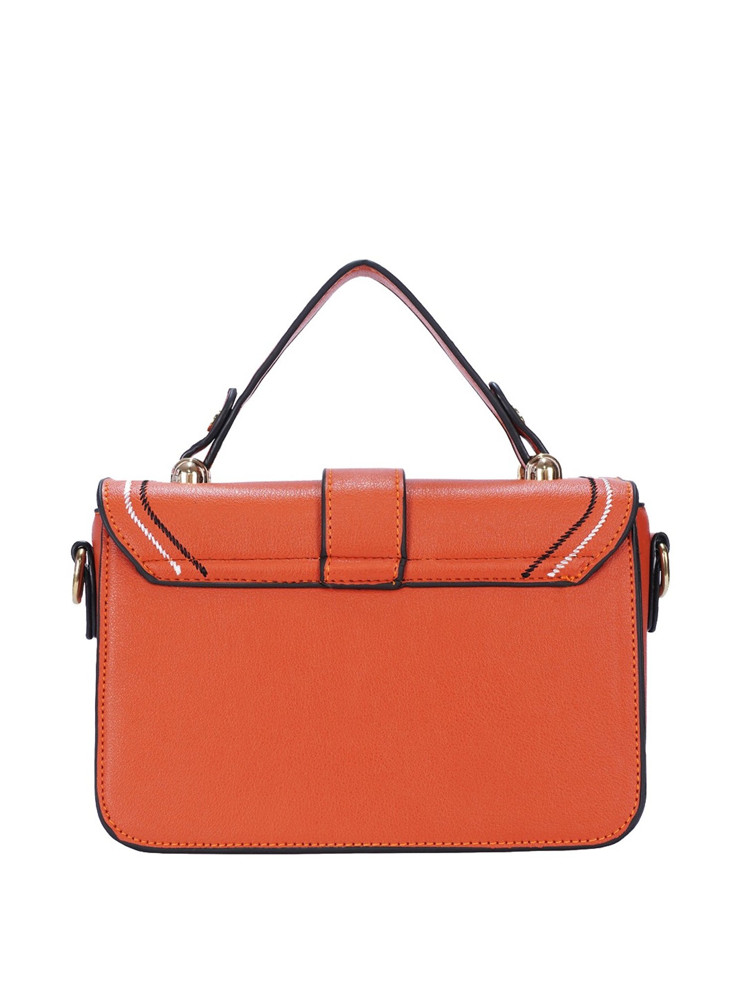 Luvoksi Orange Textured Medium Satchel Handbag
