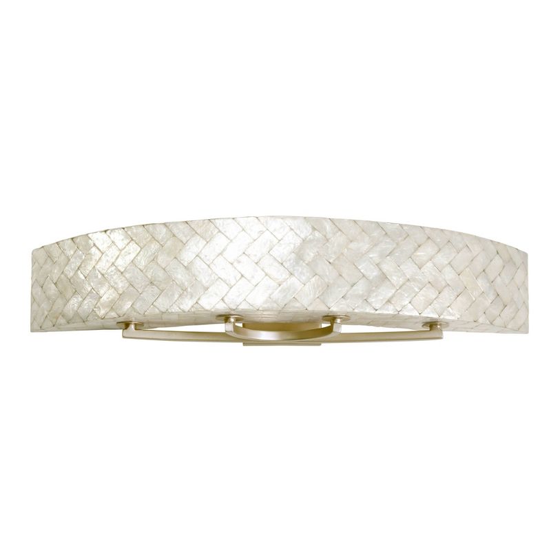 6" Radius 4 Light Vanity Gold Dust Finish/Herringbone Natural Capiz Shell - Varaluz