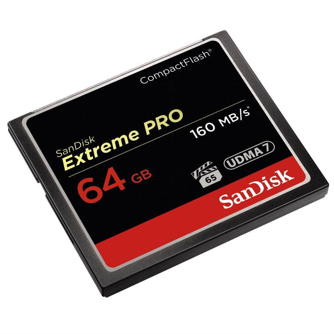 SanDisk Extreme PRO 64GB Compact Flash Memory Card UDMA 7 Speed Up To 160MB/s- SDCFXPS-064G-X46 (Label May Change)