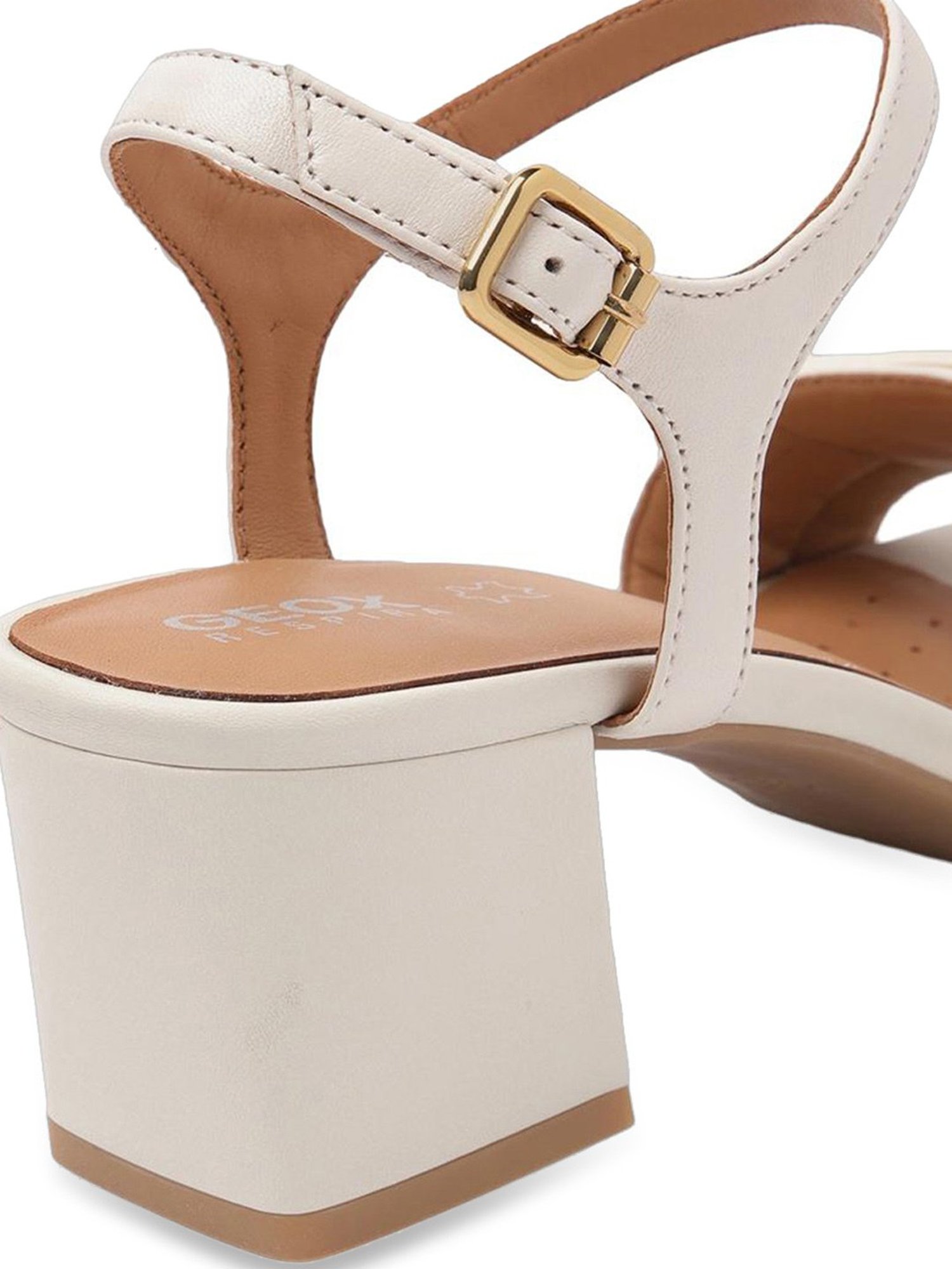 Geox Women's Eraklia 50 Off White Ankle Strap Sandals