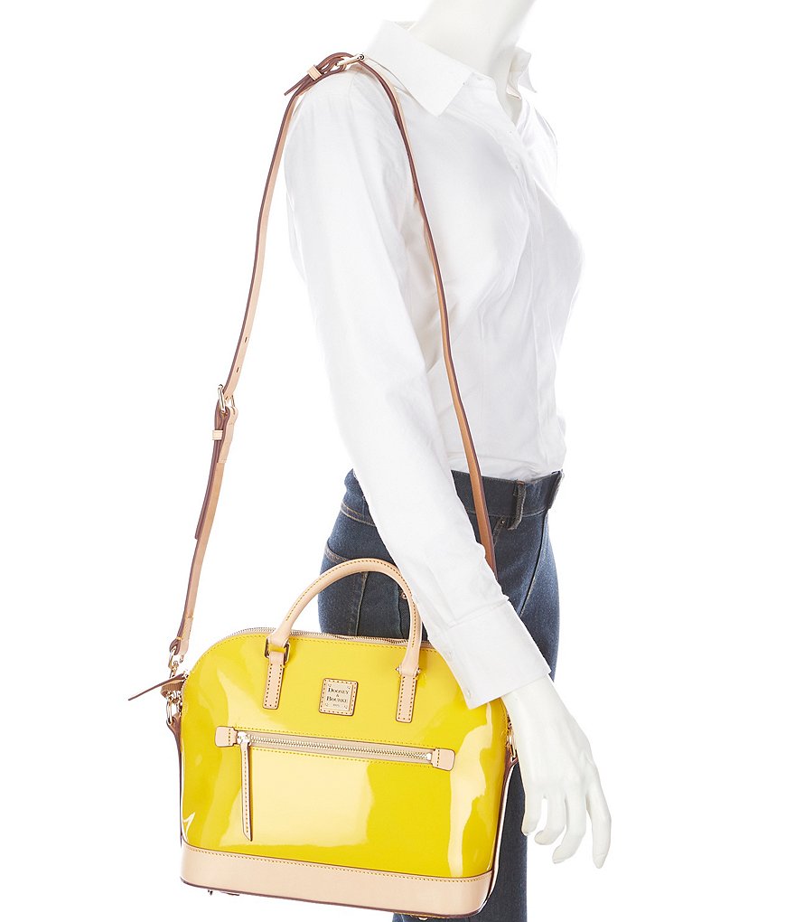 Dooney & Bourke Patent Collection Domed Zip Satchel Bag