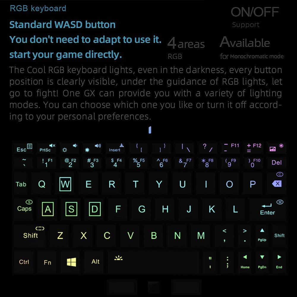 One Netbook OneGx1 Handheld Windows 10 Video Game Console Portable Gameplayer 7 Inch 1920 &times; 1200 Mini Pocket Laptop Intel 10th CPU CoRE I5-10210Y Ultrabook UMPC Tablet PC (16GB/512GB+WiFi)